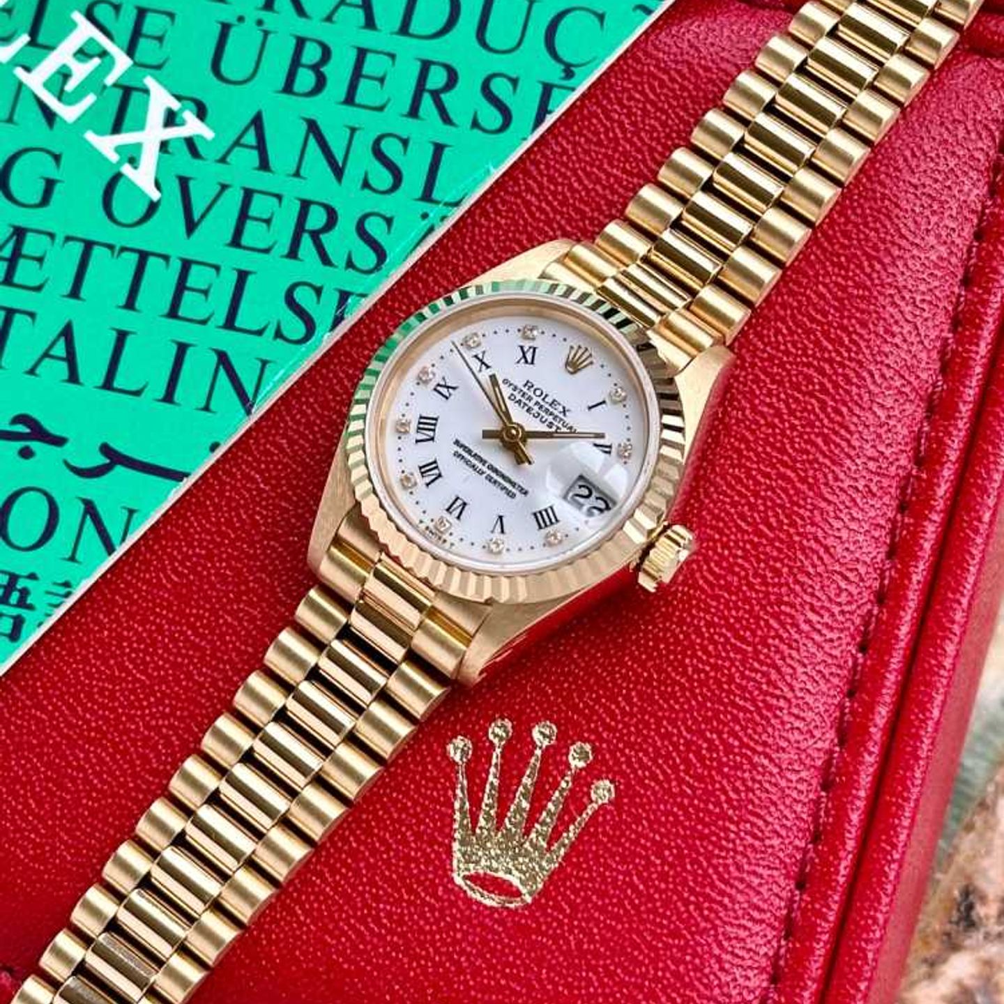 Rolex Lady-Datejust 69178 (1987) - Wit wijzerplaat 26mm Geelgoud (5/8)