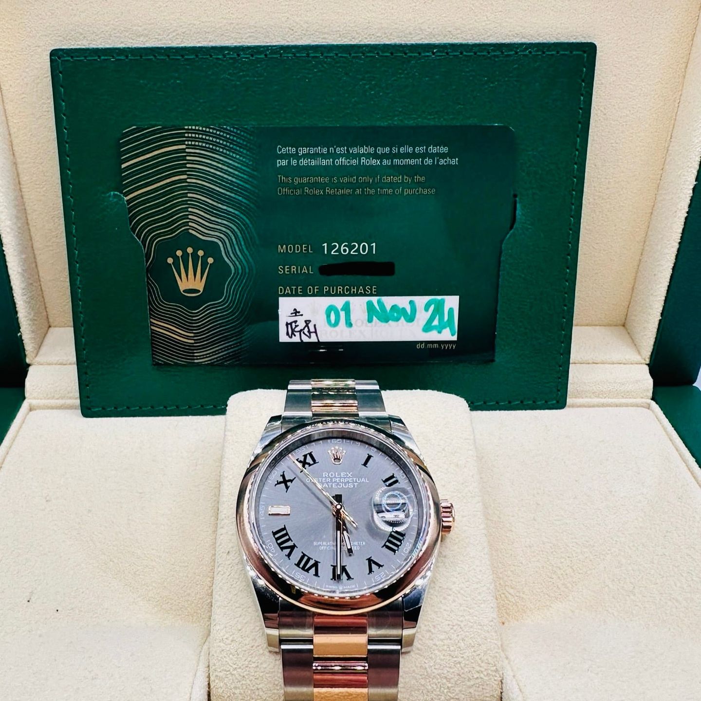 Rolex Datejust 36 126201 (2021) - Grey dial 36 mm Gold/Steel case (2/6)