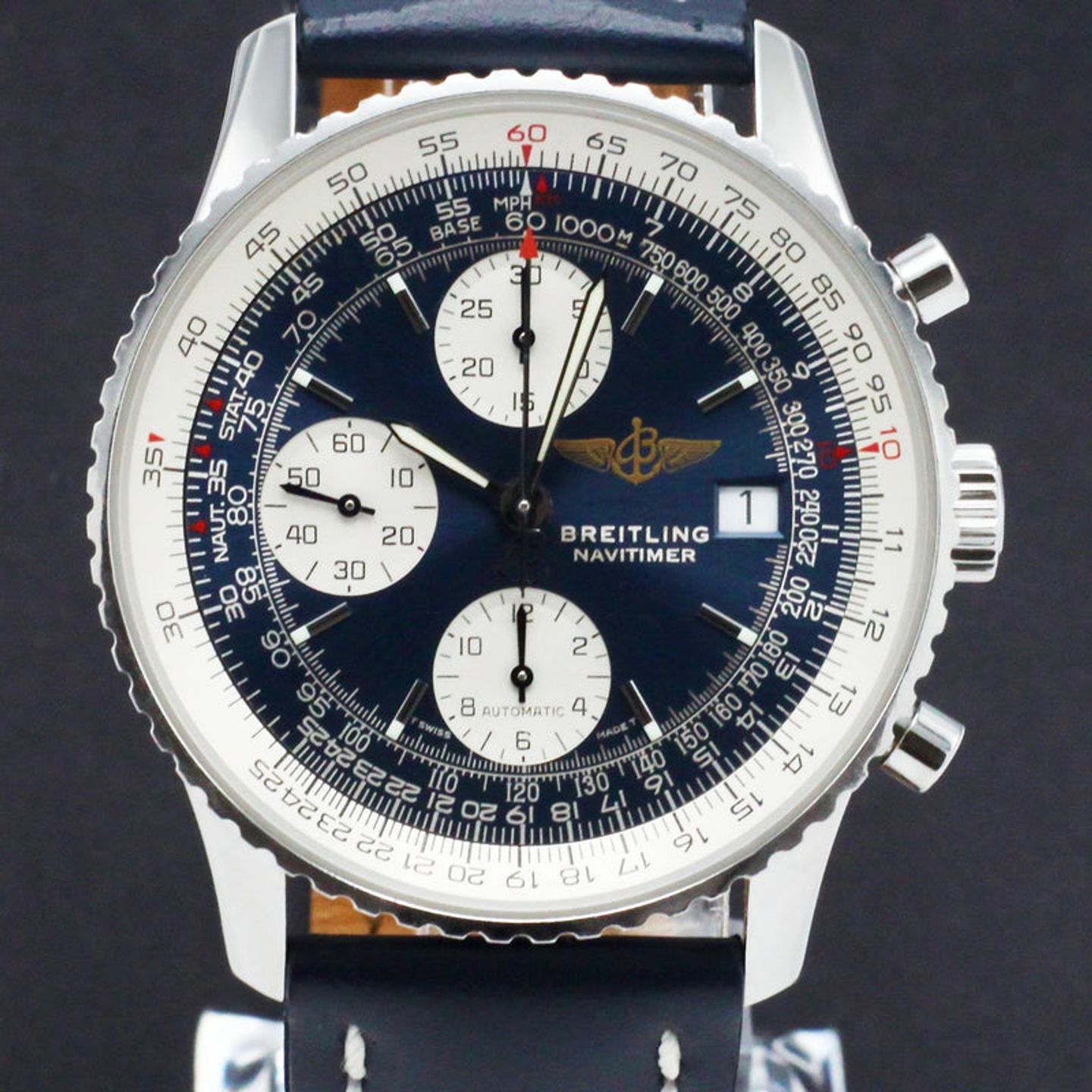 Breitling Old Navitimer A13322 (1999) - Blauw wijzerplaat 41mm Staal (1/7)