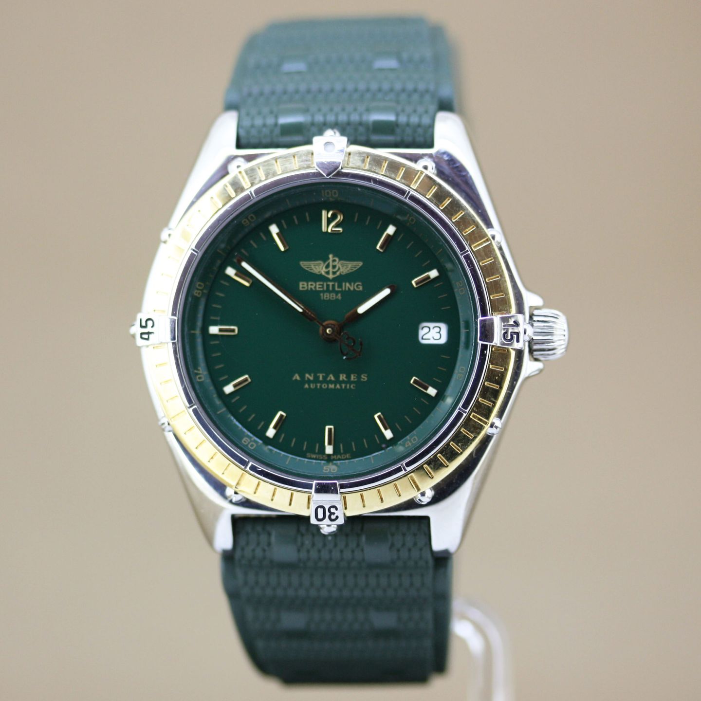 Breitling Antares Breitling D10048 (1990) - Green dial 39 mm Steel case (2/8)