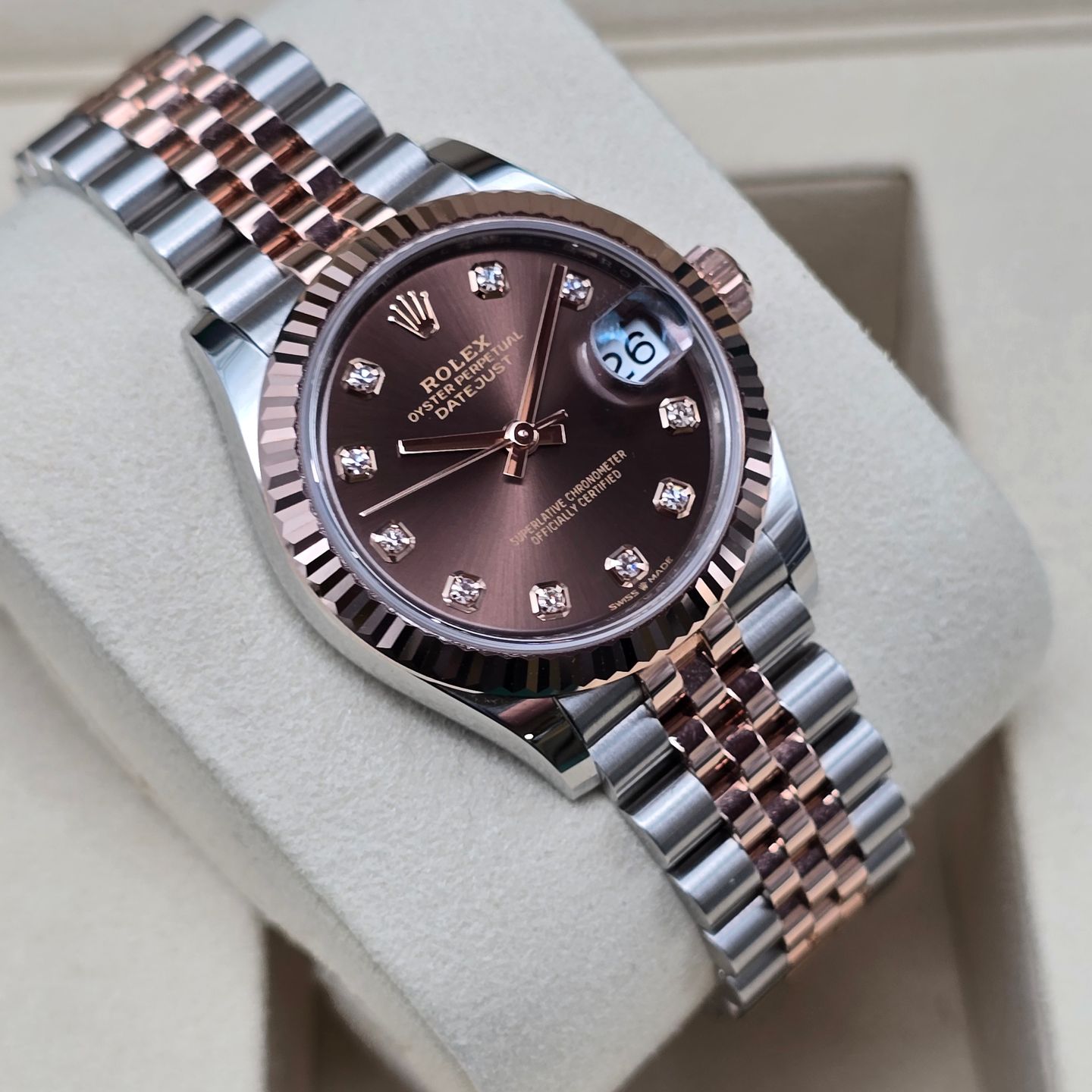 Rolex Datejust 31 278271 (2026) - Brown dial 31 mm Gold/Steel case (3/8)