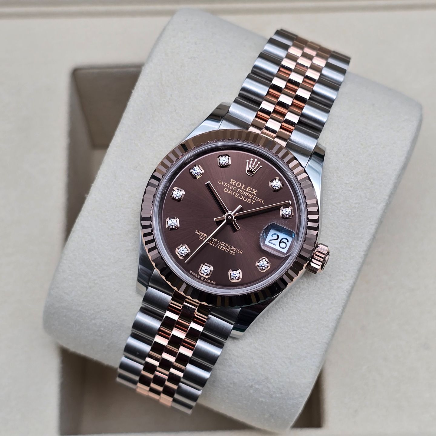 Rolex Datejust 31 278271 (2026) - Brown dial 31 mm Gold/Steel case (2/8)