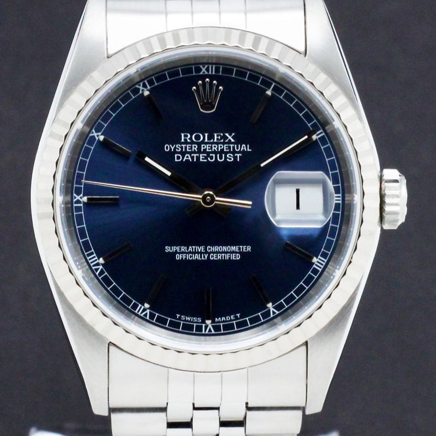 Rolex Datejust 36 16234 (1996) - Blue dial 36 mm Steel case (1/7)