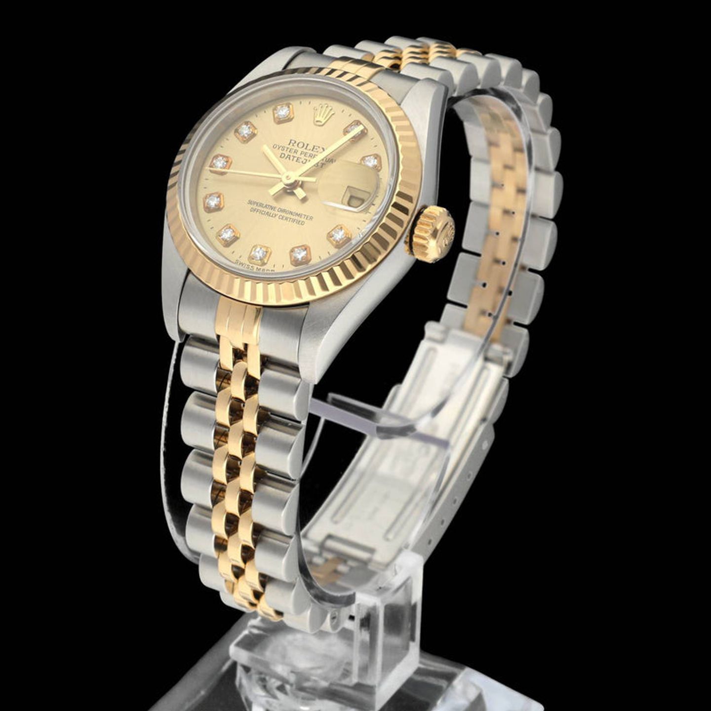 Rolex Lady-Datejust 69173 (1998) - Gold dial 26 mm Gold/Steel case (2/7)