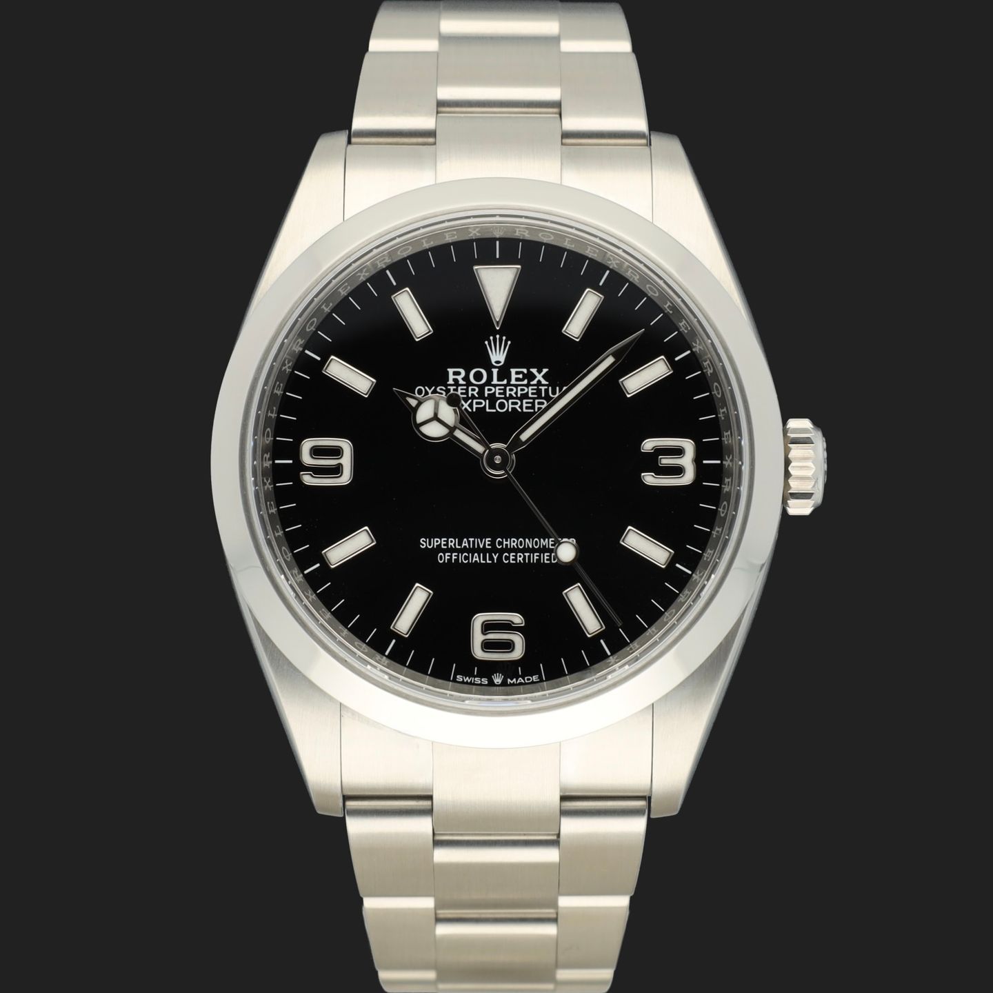 Rolex Explorer 124270 (2021) - Zwart wijzerplaat 36mm Staal (3/8)