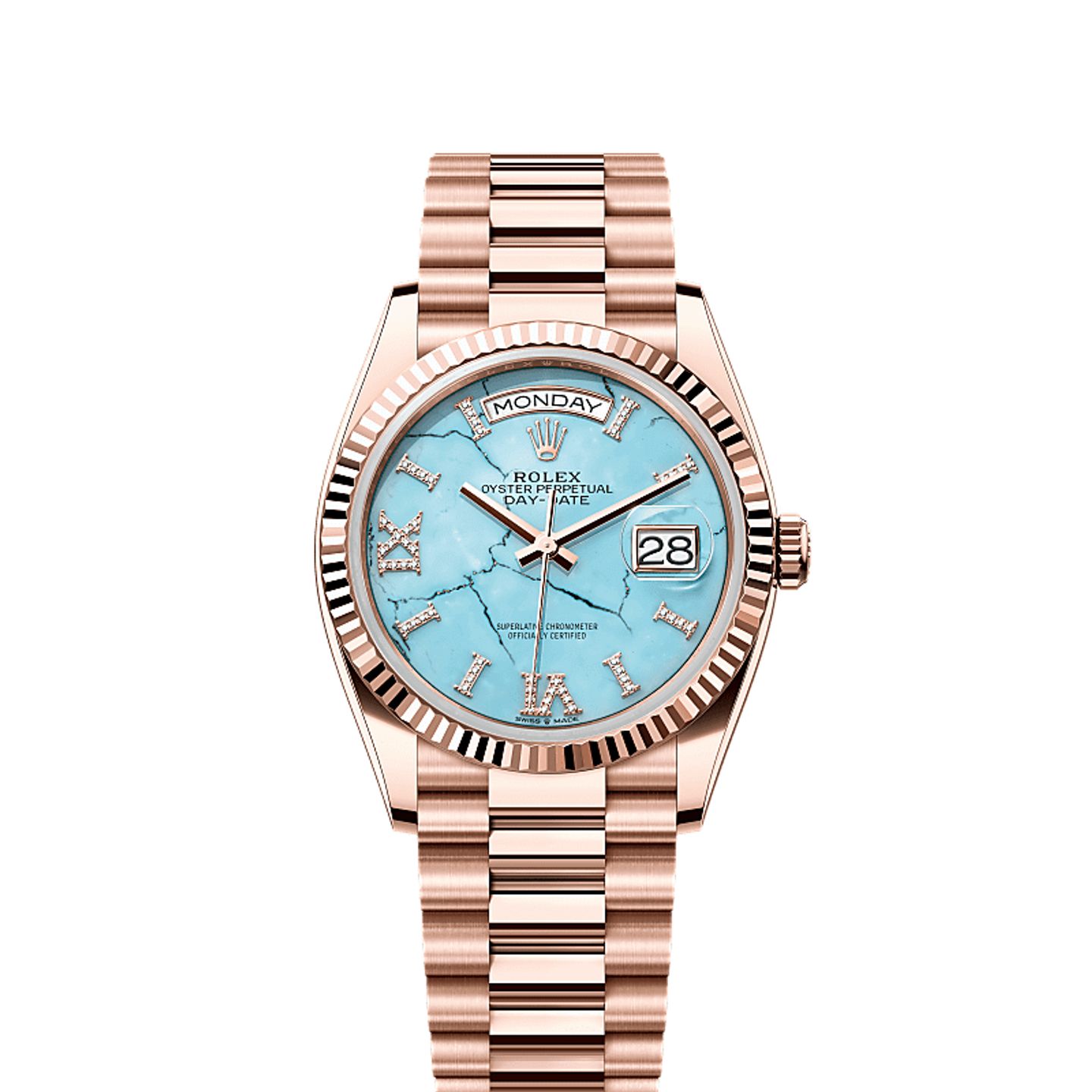 Rolex Day-Date 36 128235 (2025) - Blauw wijzerplaat 36mm Roségoud (1/1)