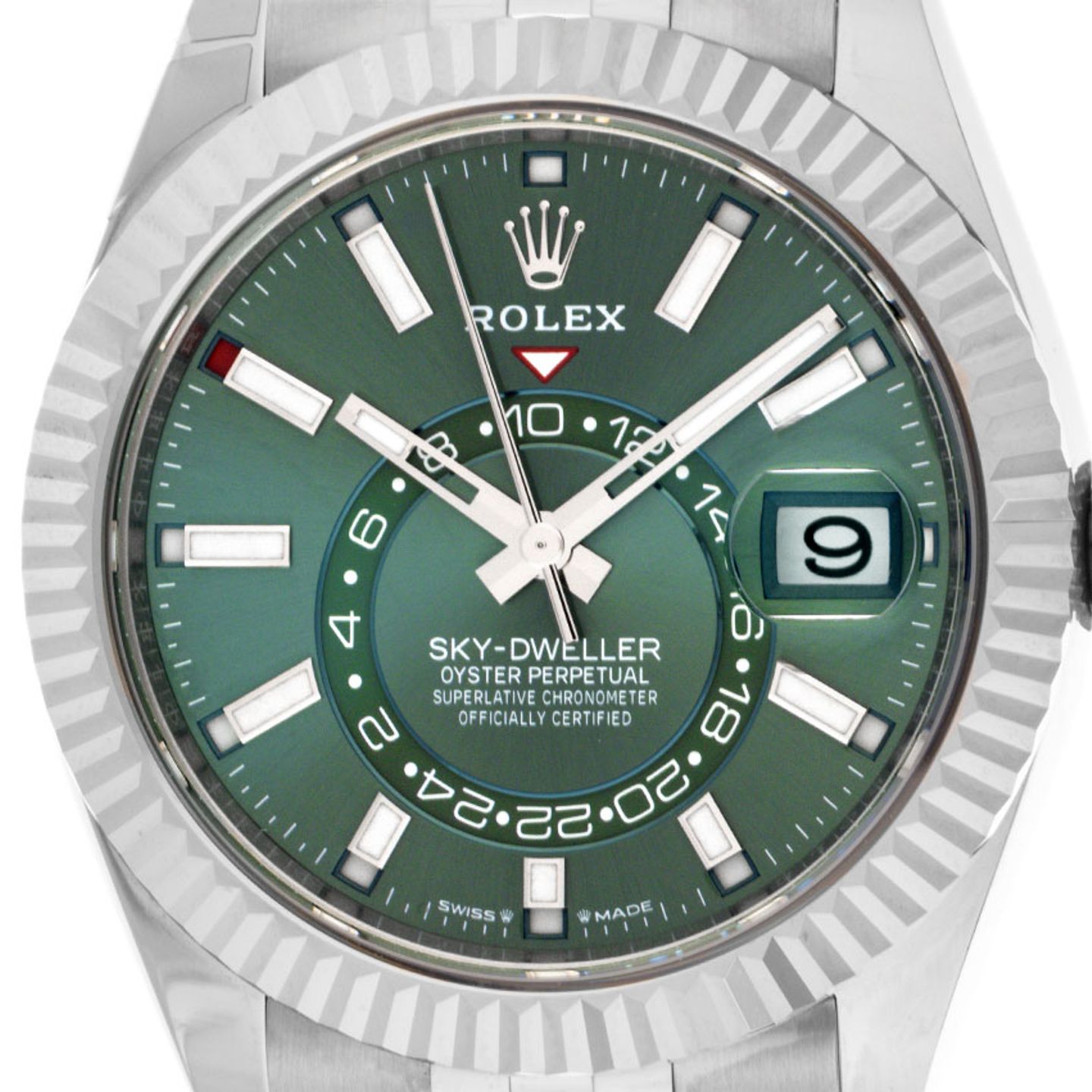 Rolex Sky-Dweller 336934 (2026) - Groen wijzerplaat 42mm Goud/Staal (1/6)