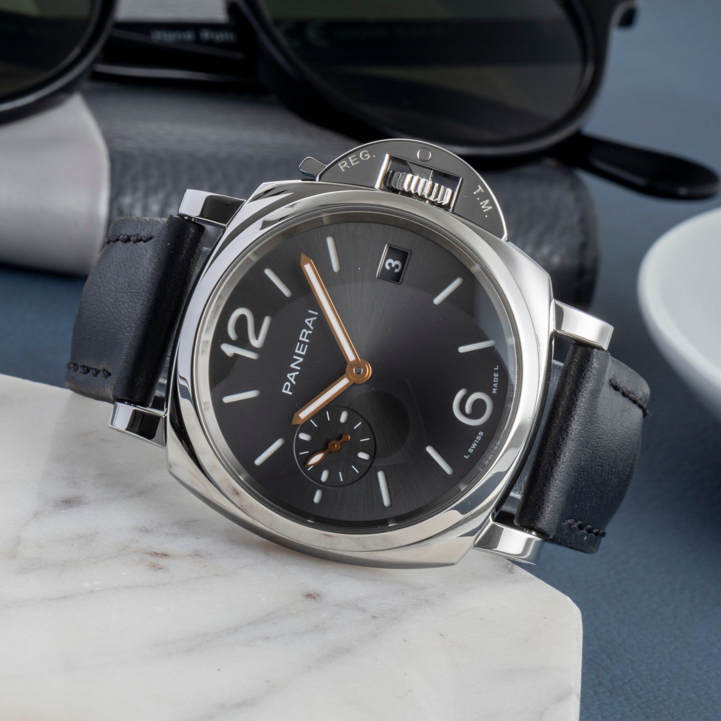 Panerai Luminor Due PAM01247 (Unknown (random serial)) - Grey dial 38 mm Steel case (2/8)