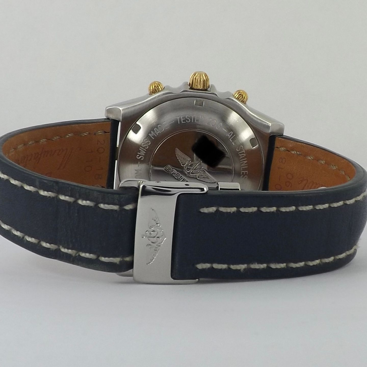 Breitling Chronomat B13047 (1990) - Blue dial 39 mm Steel case (5/8)