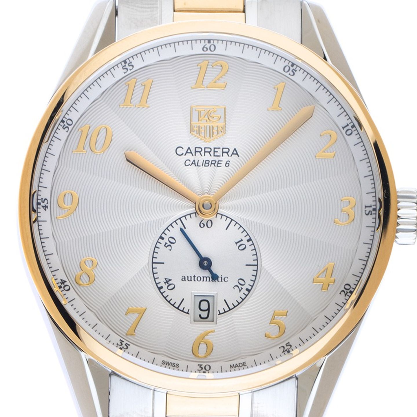TAG Heuer Carrera Calibre 6 WAS2150.BD0733 (2013) - Silver dial 39 mm Gold/Steel case (1/7)