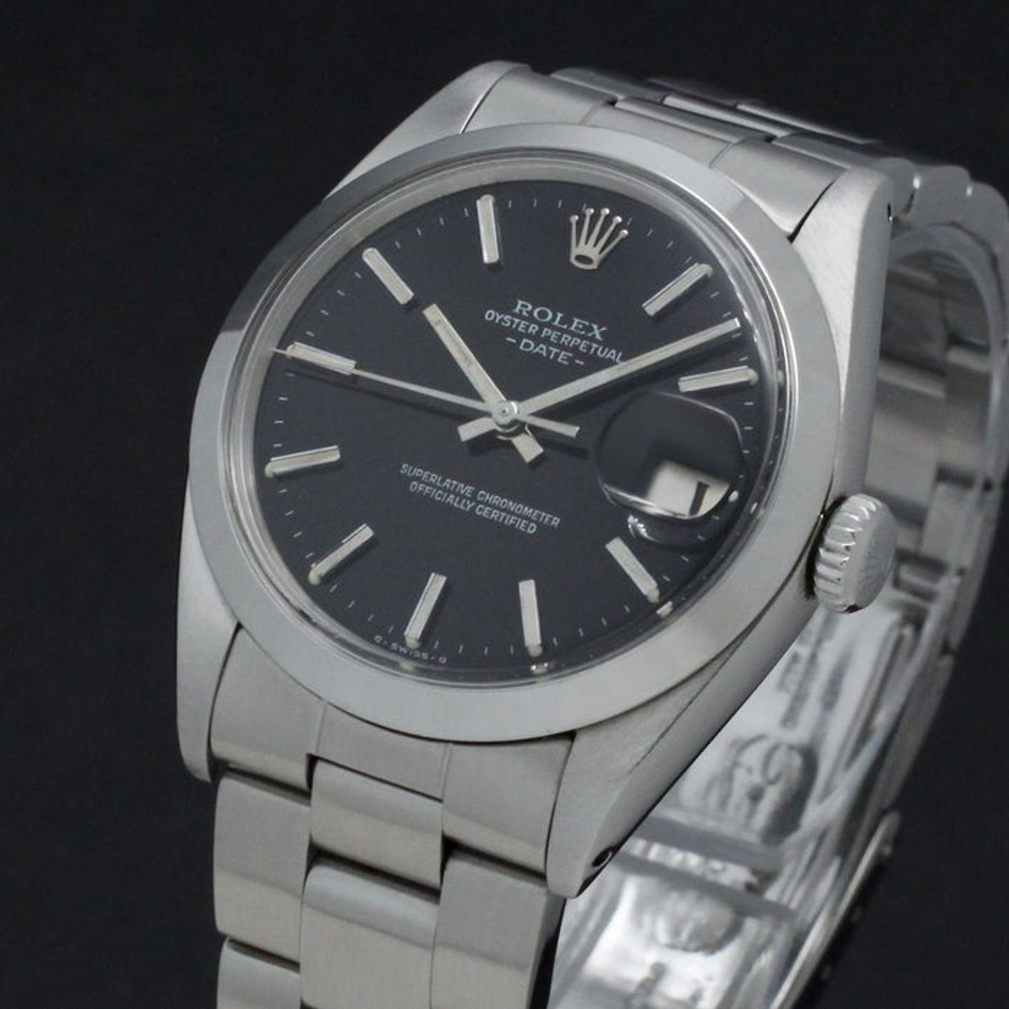 Rolex Oyster Perpetual Date 1500 (1966) - Black dial 34 mm Steel case (6/7)