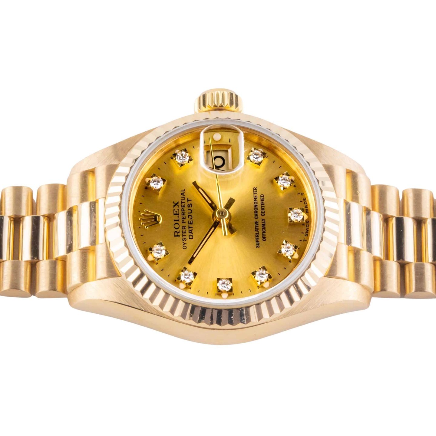 Rolex Lady-Datejust 69178 (1988) - Champagne dial 26 mm Yellow Gold case (5/8)