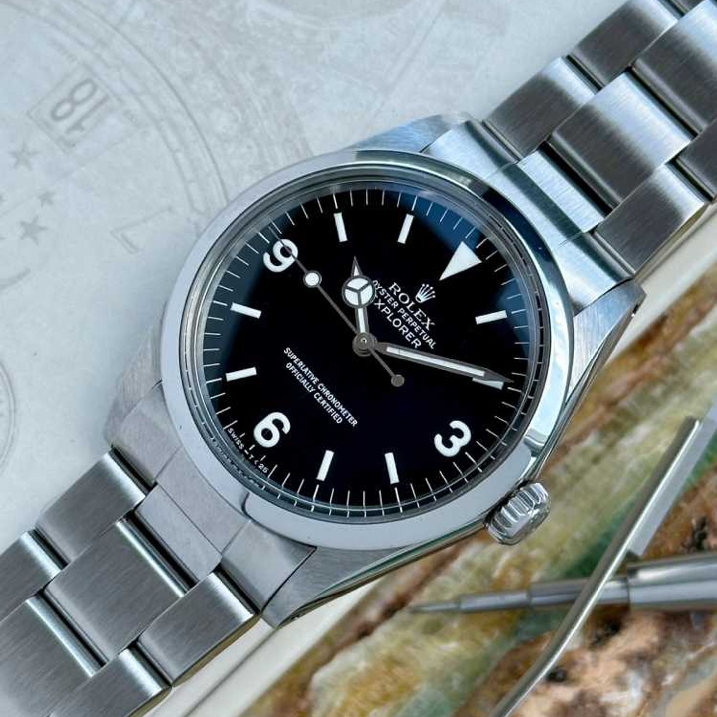 Rolex Explorer 1016 (1989) - Zwart wijzerplaat 36mm Staal (4/8)