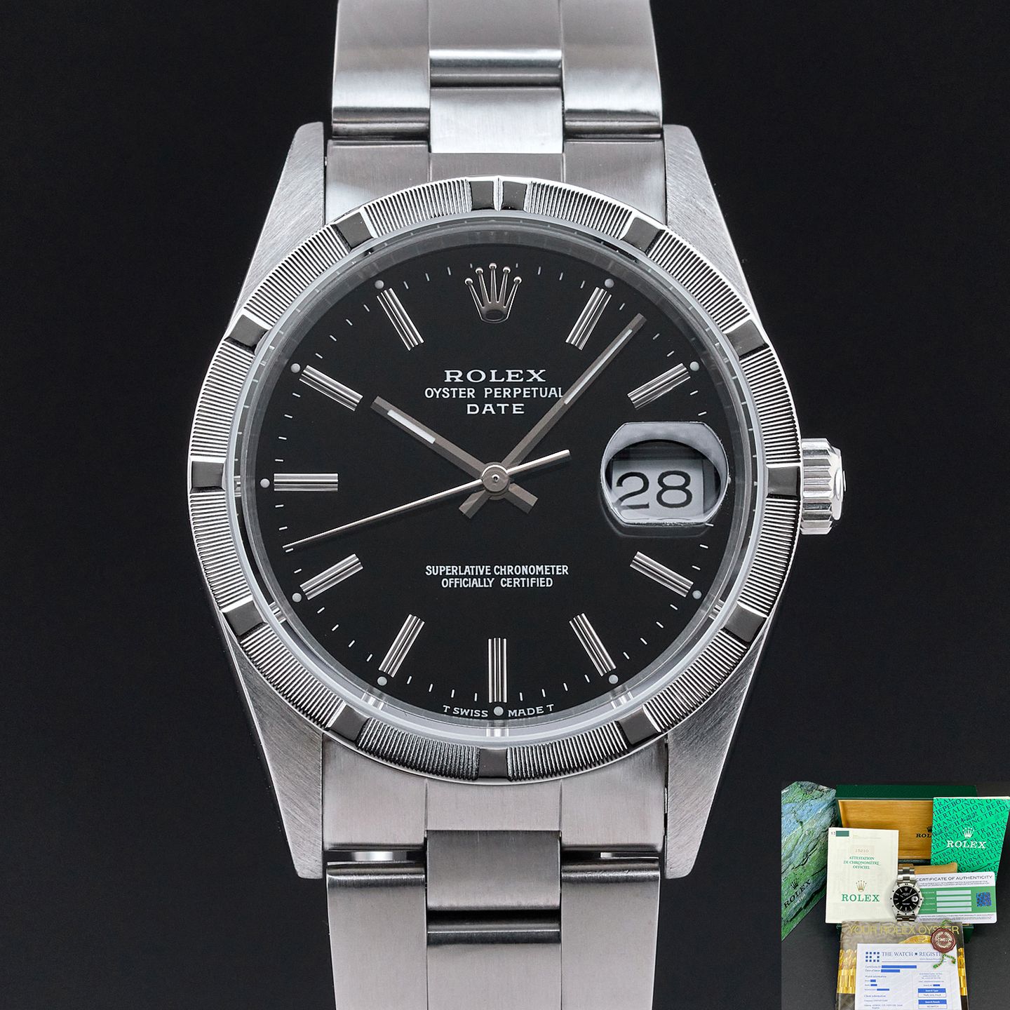 Rolex Oyster Perpetual Date 15210 (1993) - 34mm Staal (1/8)