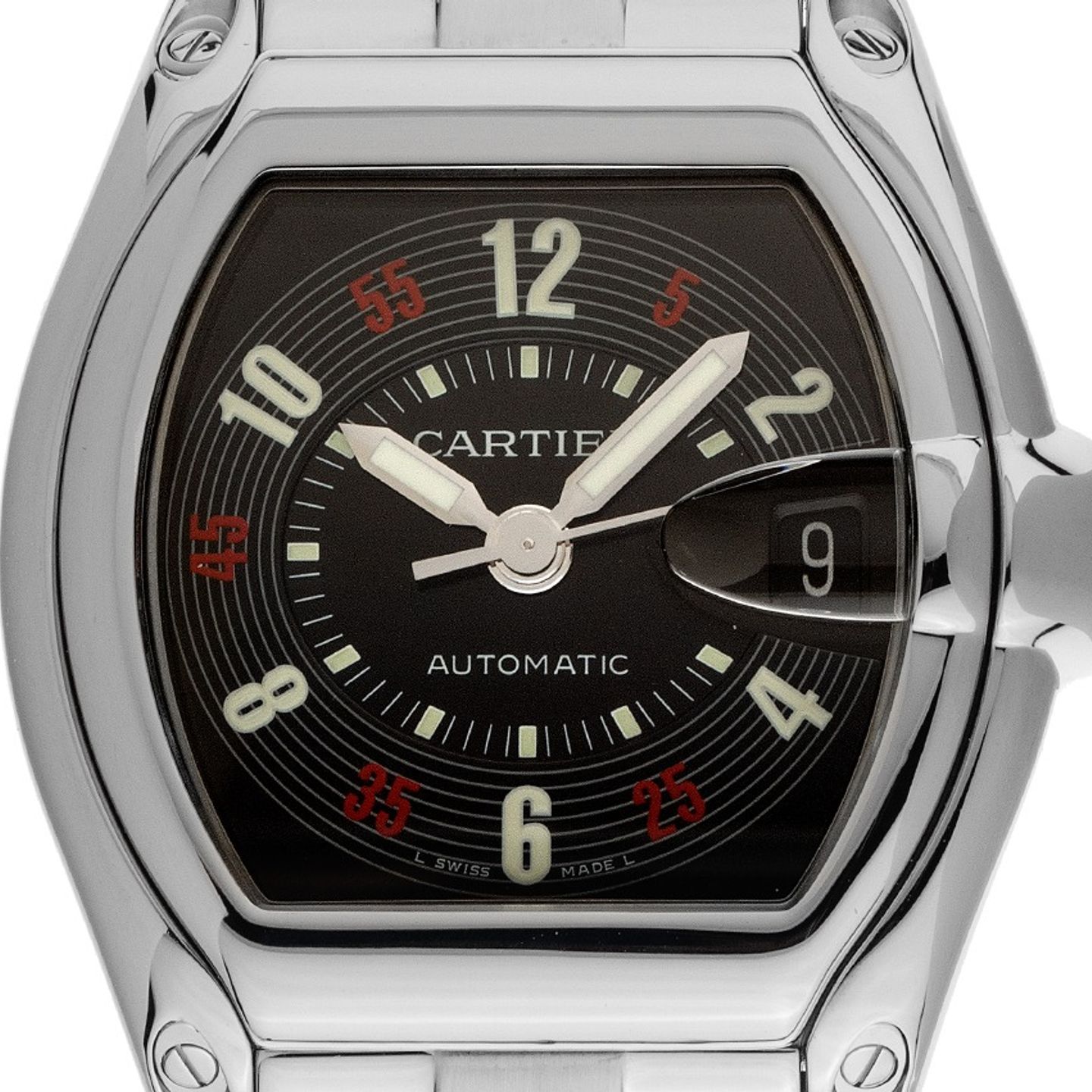 Cartier Roadster 2510 (2002) - Zwart wijzerplaat 37mm Staal (1/8)