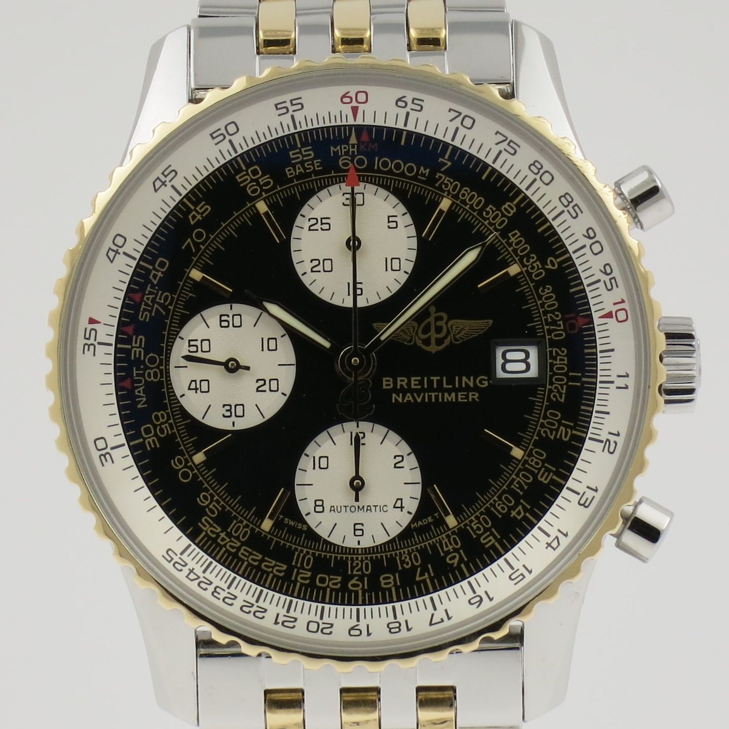 Breitling Old Navitimer D13022 (2005) - Black dial 42 mm Gold/Steel case (1/4)