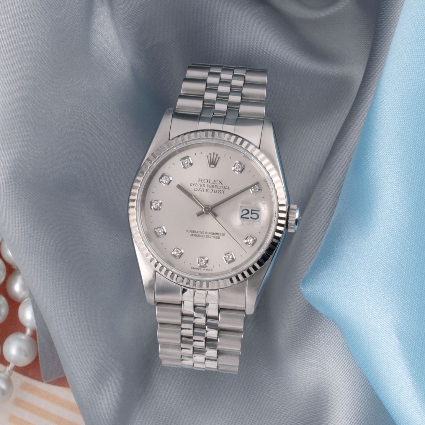 Rolex Datejust 36 16234 (Onbekend (willekeurig serienummer)) - Zilver wijzerplaat 36mm Staal (1/8)