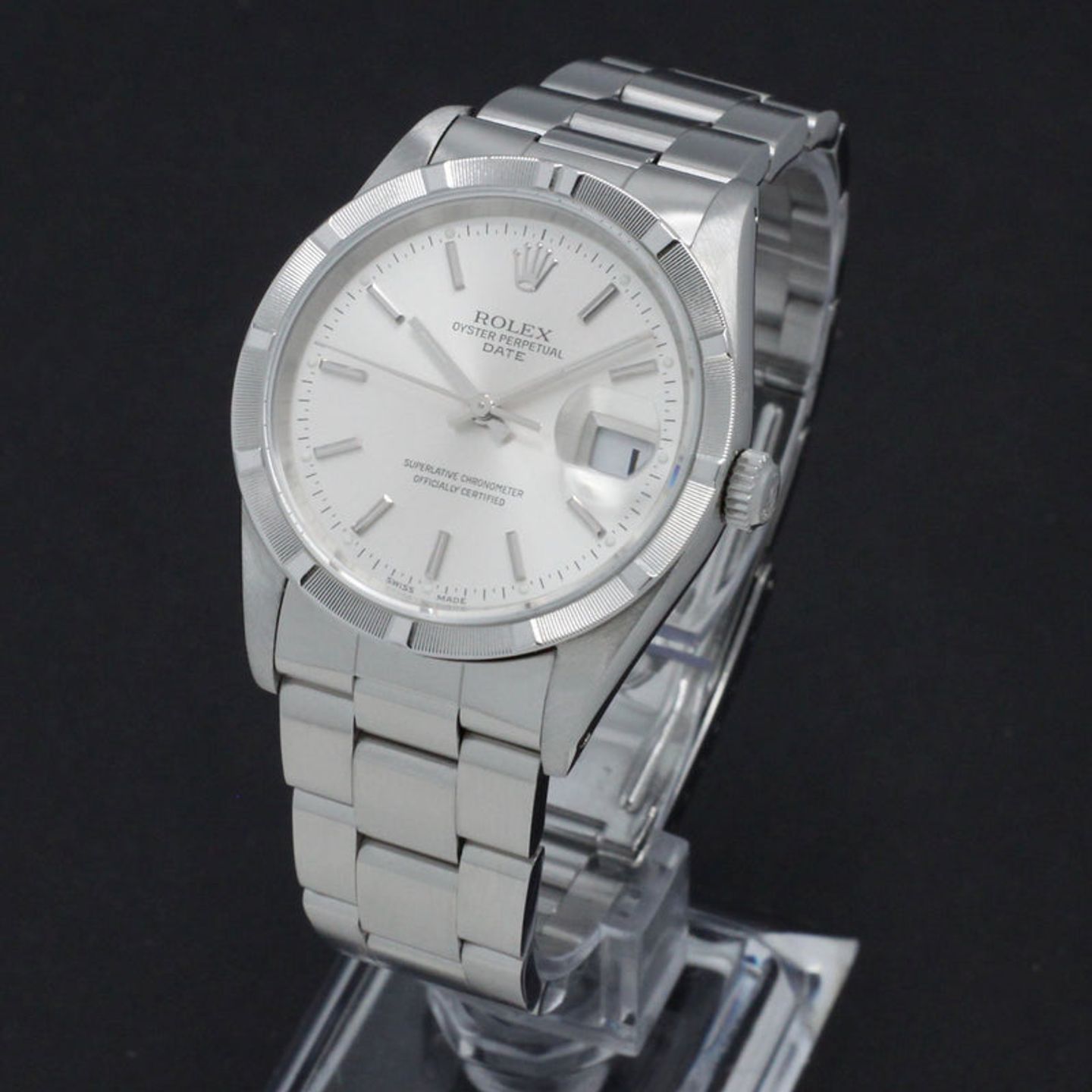 Rolex Oyster Perpetual Date 15210 (1991) - Silver dial 34 mm Steel case (2/7)