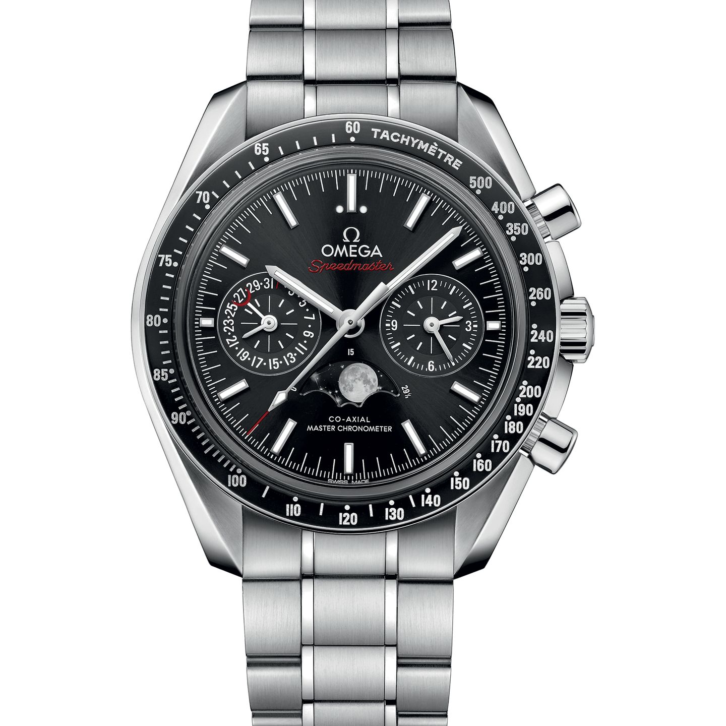 Omega Speedmaster Professional Moonwatch Moonphase 304.30.44.52.01.001 (2024) - Black dial 44 mm Steel case (1/8)