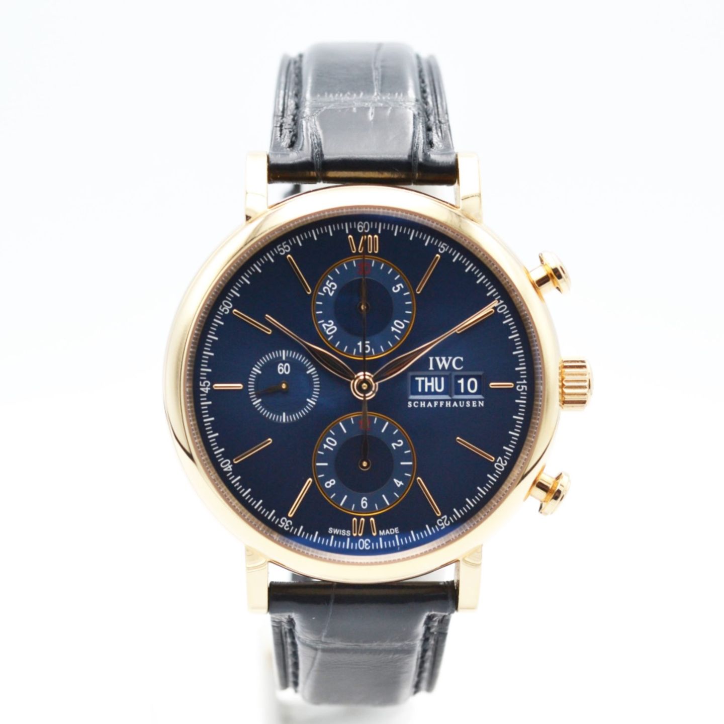 IWC Portofino Chronograph IW391035 (2022) - Blue dial 42 mm Red Gold case (1/7)