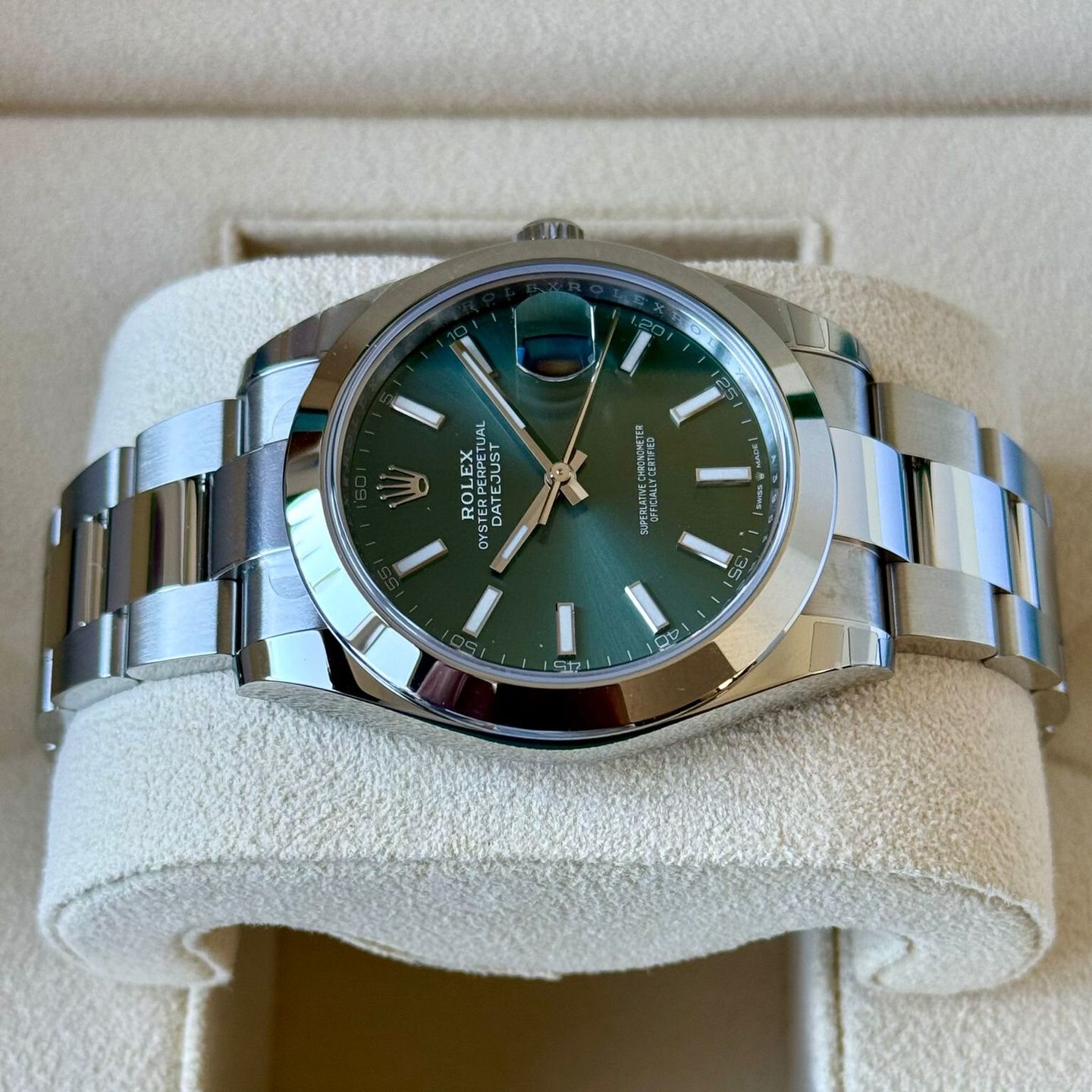 Rolex Datejust 41 126300 (2024) - Groen wijzerplaat 41mm Staal (5/7)