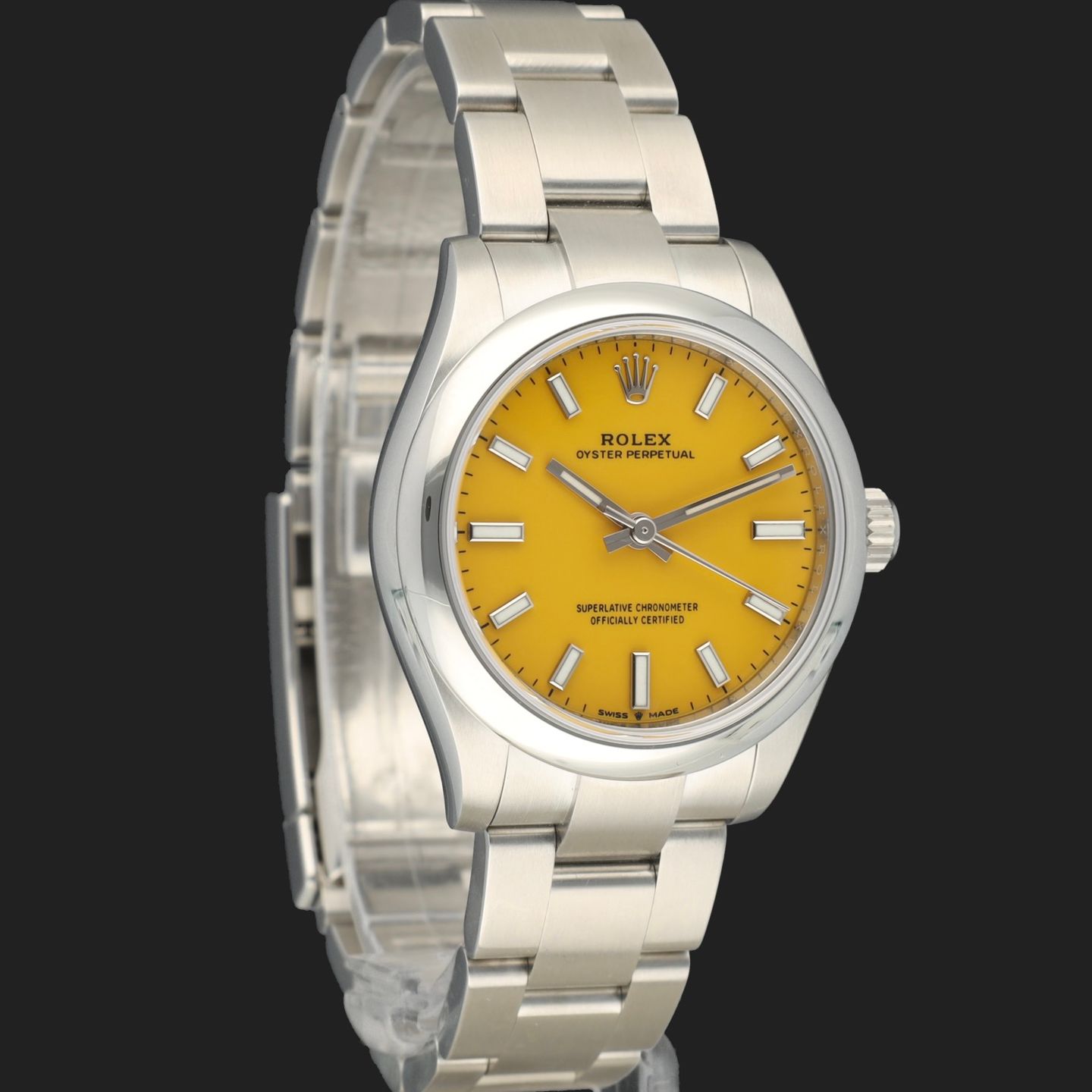 Rolex Oyster Perpetual 31 277200 (2021) - Yellow dial 31 mm Steel case (4/8)