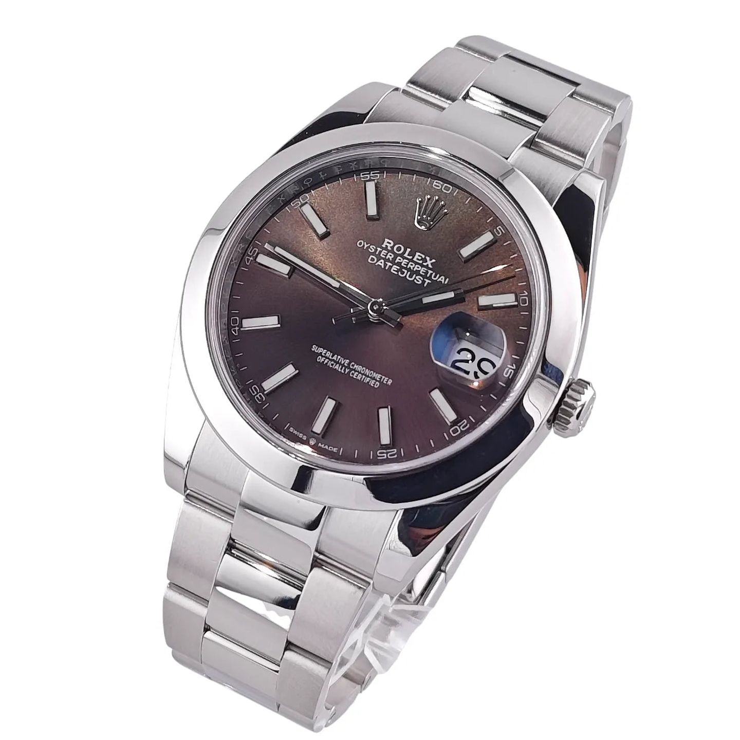 Rolex Datejust 41 126300 (Unknown (random serial)) - Brown dial 41 mm Steel case (3/8)