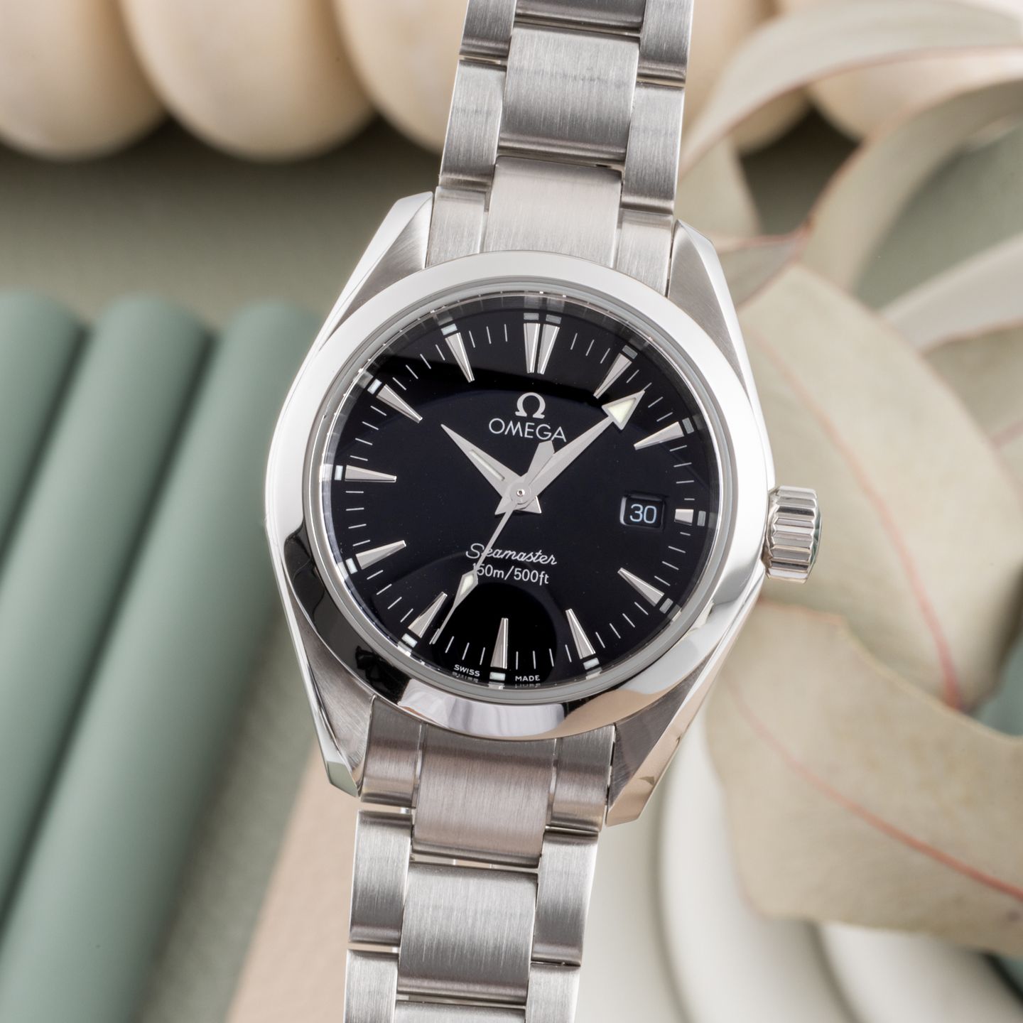 Omega Seamaster Aqua Terra 2577.50.00 (2000) - Zwart wijzerplaat 29mm Staal (3/8)