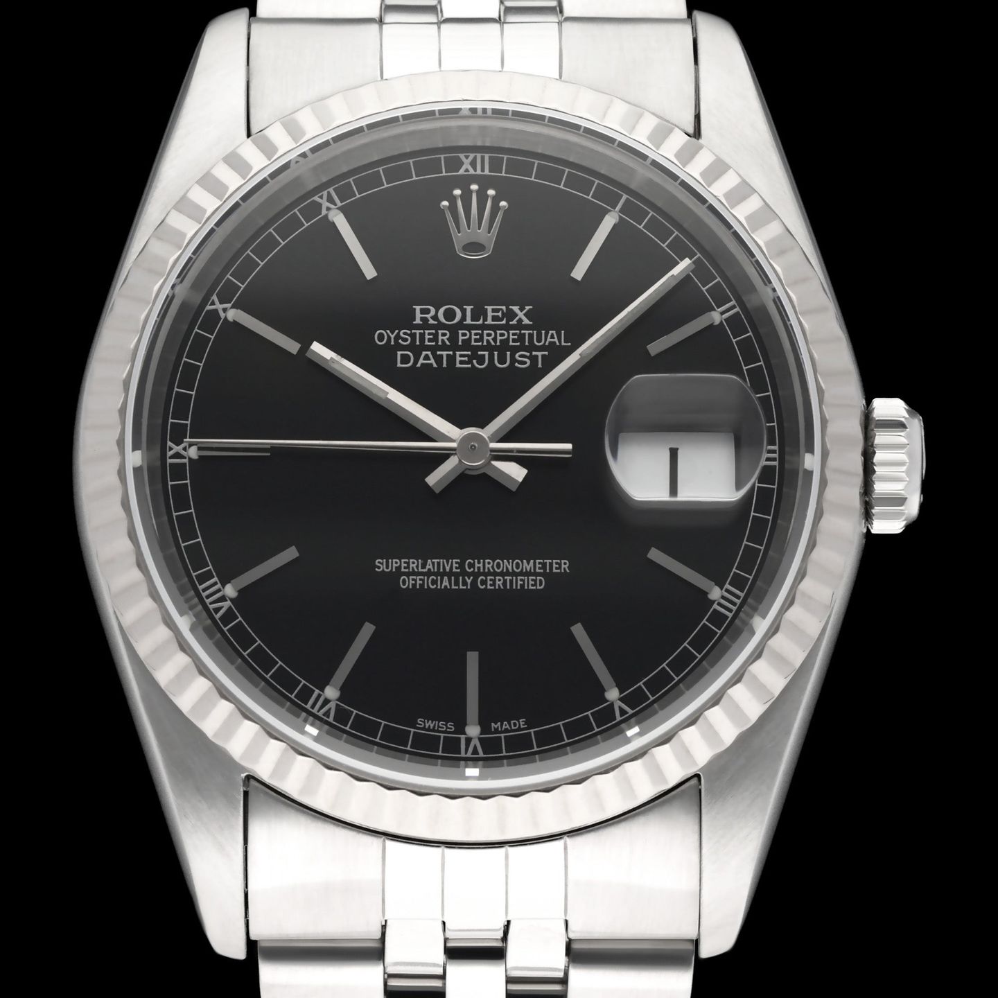 Rolex Datejust 36 16234 (1995) - Zwart wijzerplaat 36mm Staal (1/8)