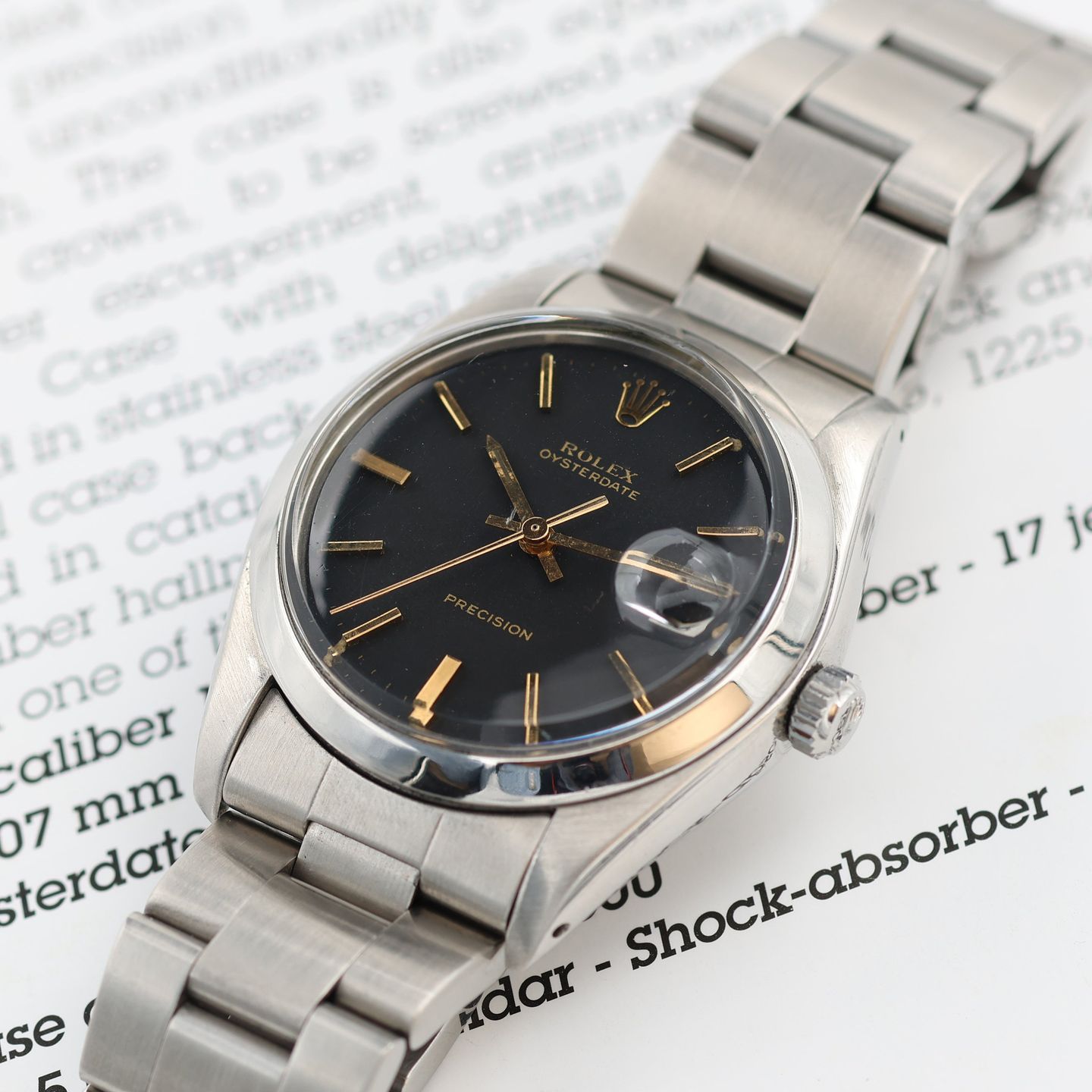 Rolex Oyster Precision 6694 (Unknown (random serial)) - Black dial 34 mm Steel case (2/8)