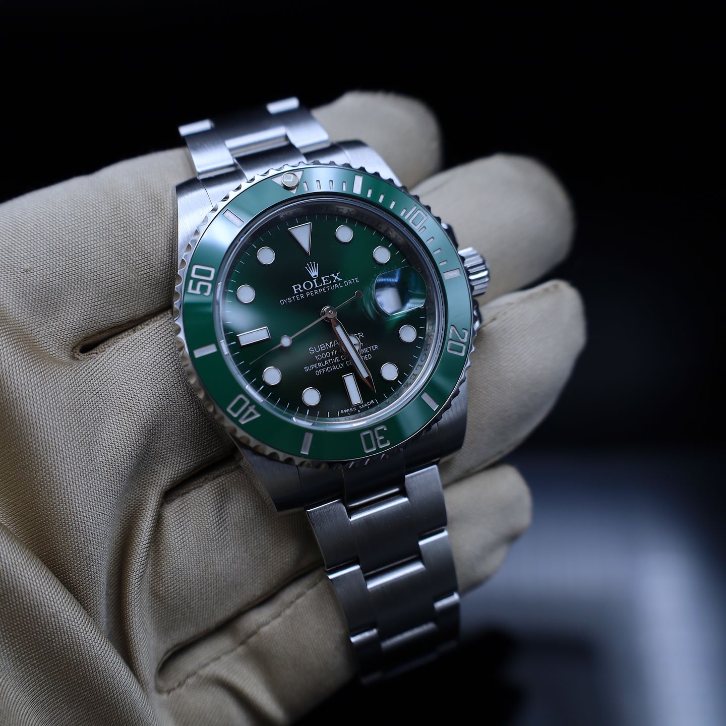 Rolex Submariner Date 116610LV (2014) - Green dial 40 mm Steel case (2/7)