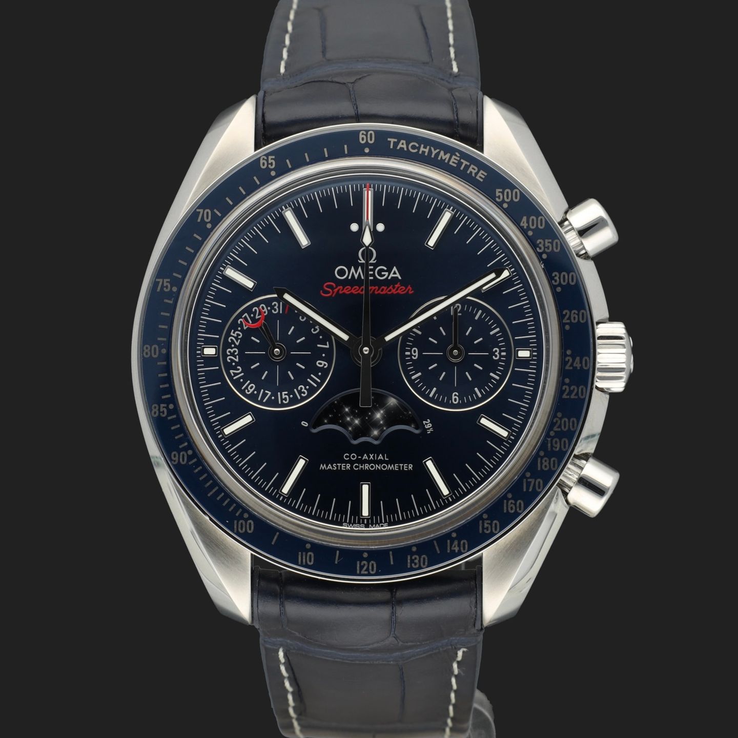 Omega Speedmaster Moonphase 304.33.44.52.03.001 (2017) - Blue dial 44 mm Steel case (3/8)