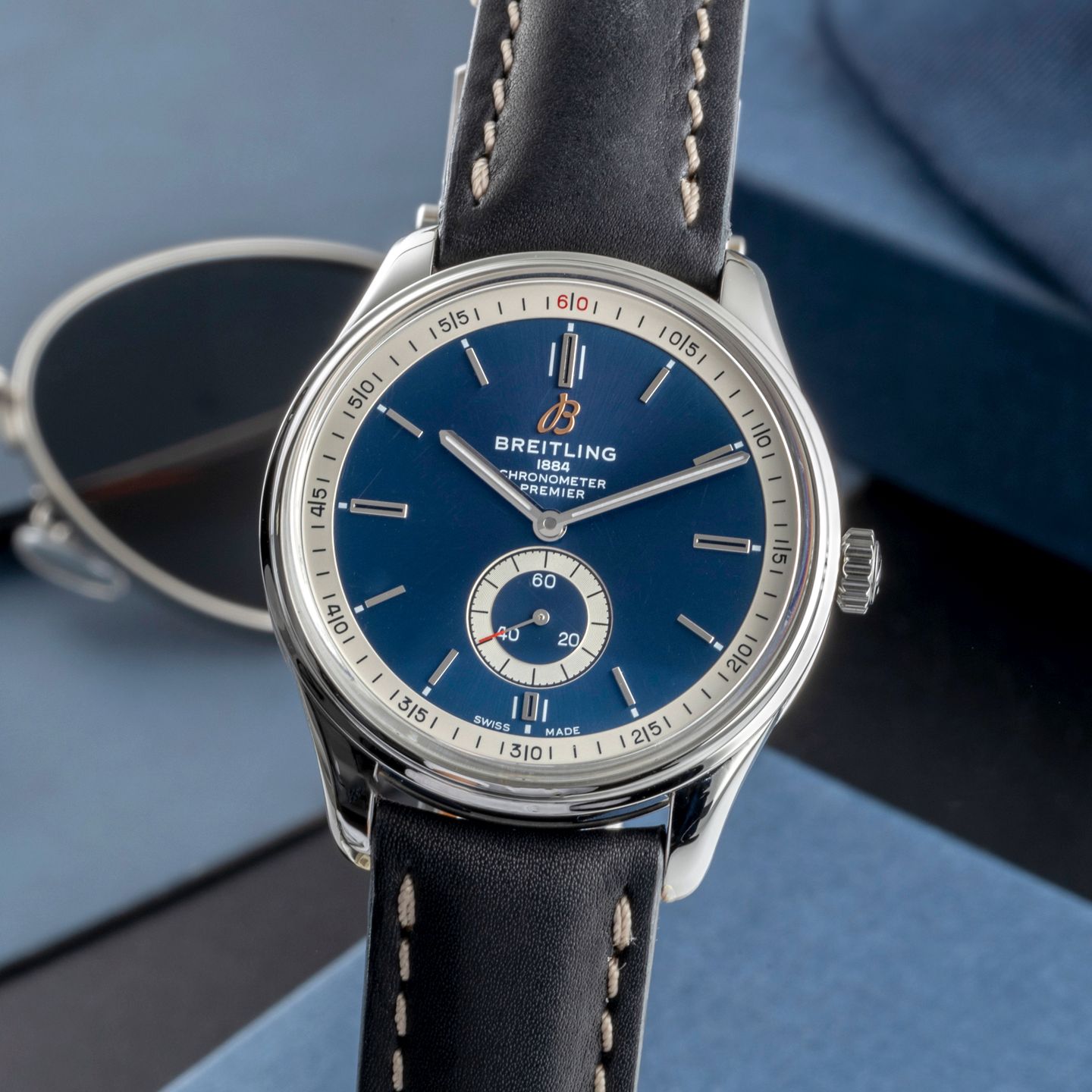 Breitling Premier Automatic 40 A37340351C1P1 (Onbekend (willekeurig serienummer)) - Blauw wijzerplaat 40mm Staal (3/8)