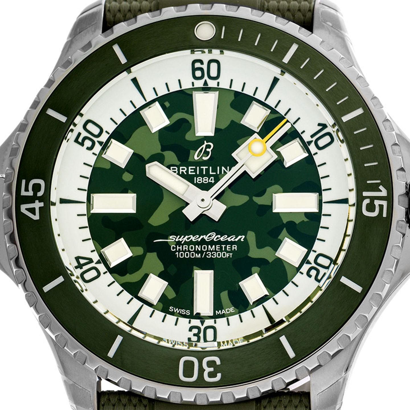Breitling Superocean 46 E10379D31L1S1 (2024) - Green dial 47 mm Titanium case (1/7)