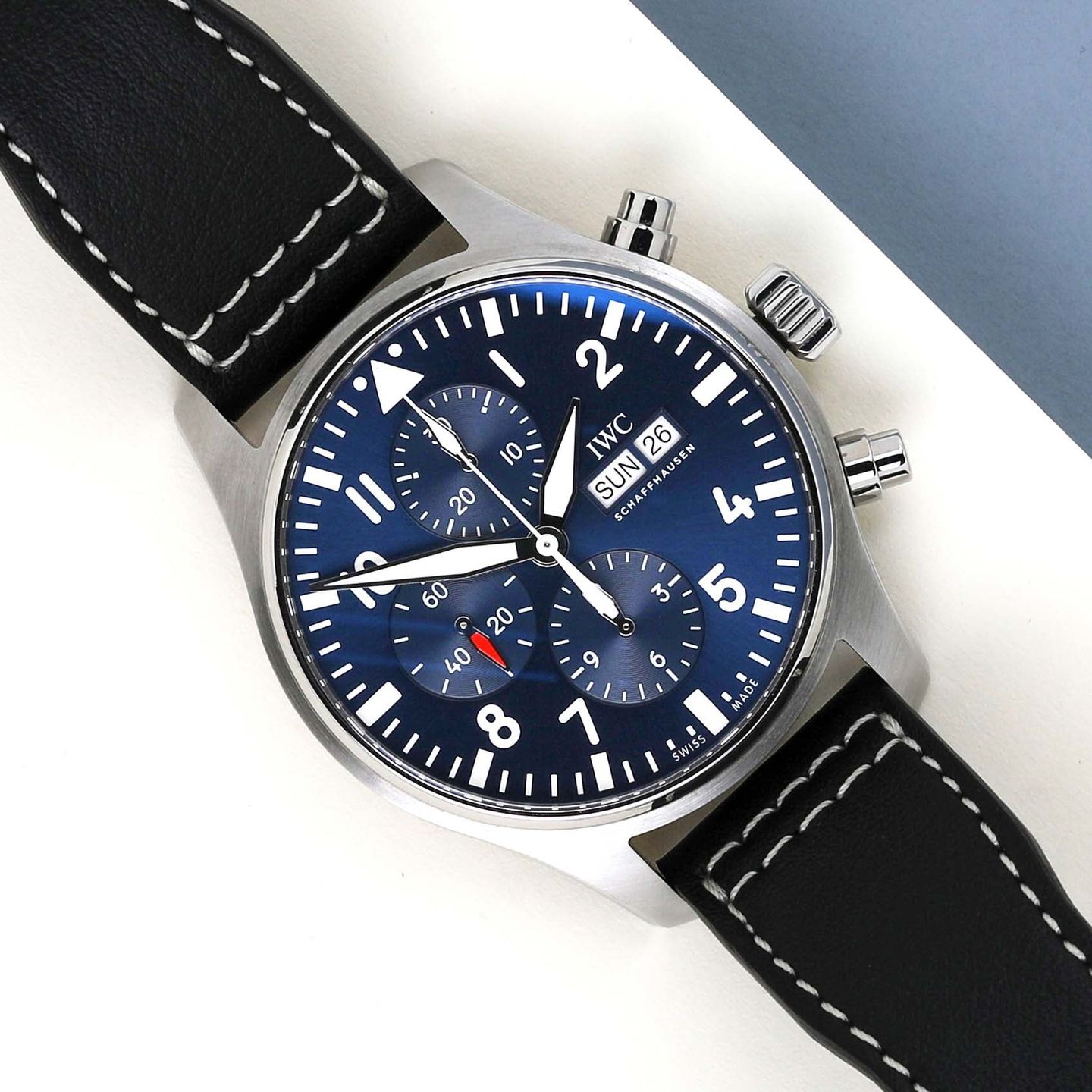 IWC Pilot Chronograph IW377714 (2019) - Blauw wijzerplaat 43mm Staal (1/8)