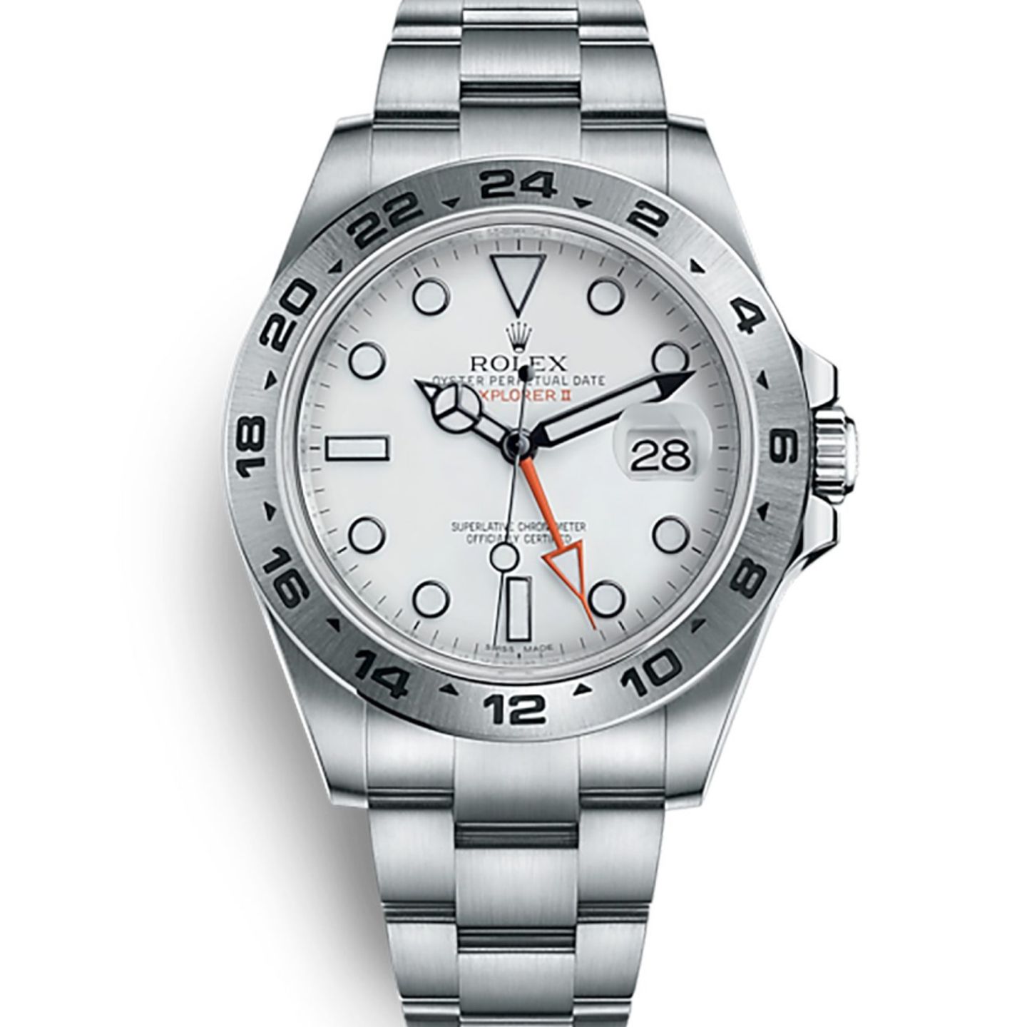 Rolex Explorer II 216570 (2021) - Wit wijzerplaat 42mm Staal (1/8)