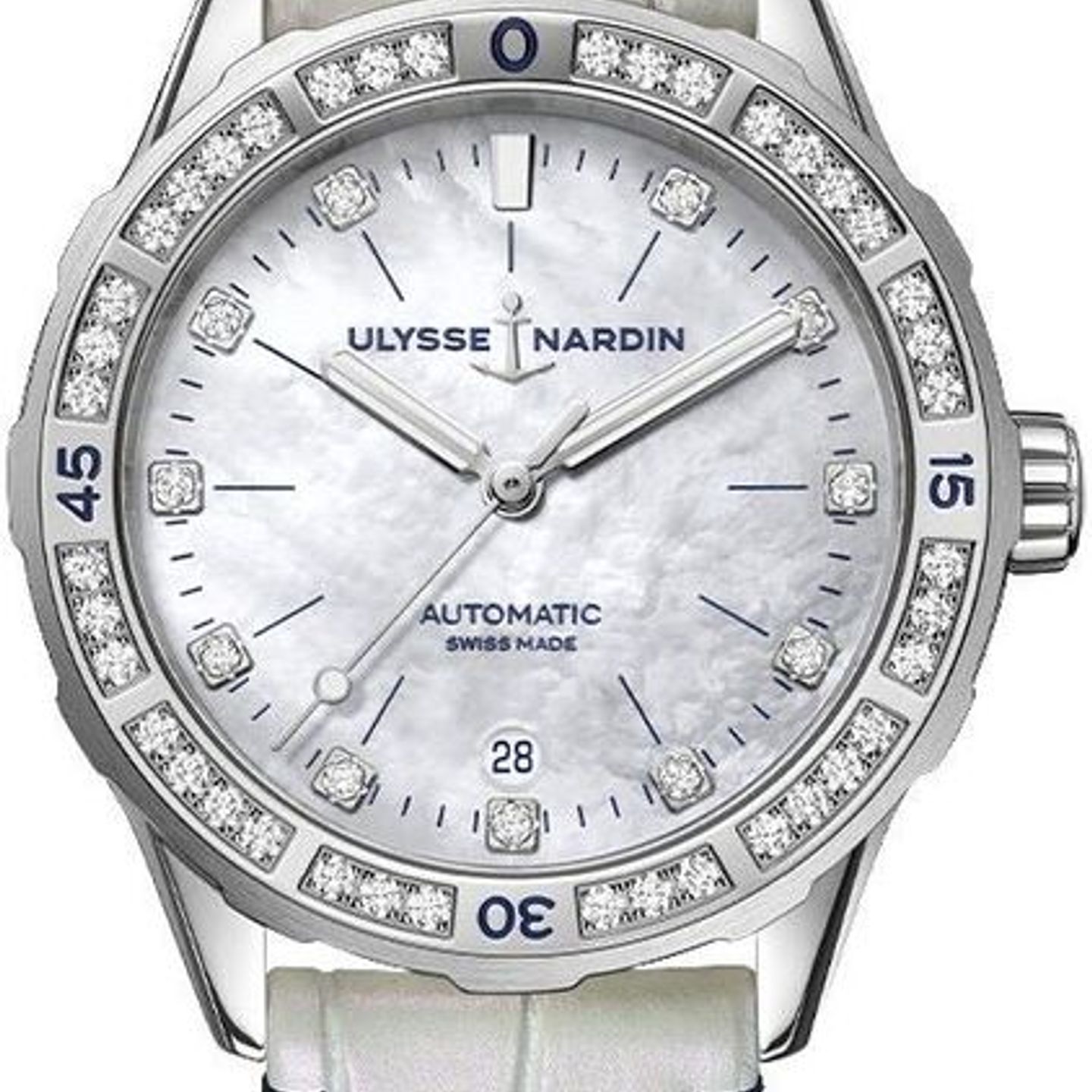 Ulysse Nardin Lady Diver 8163-182B/10 (2025) - Parelmoer wijzerplaat 40mm Staal (1/1)