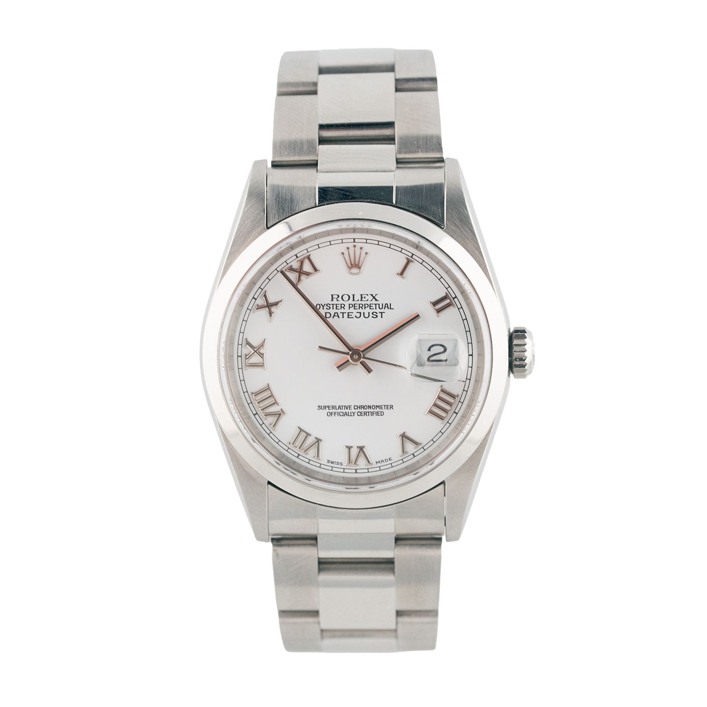 Rolex Datejust 36 16200 (2002) - White dial 36 mm Steel case (1/4)