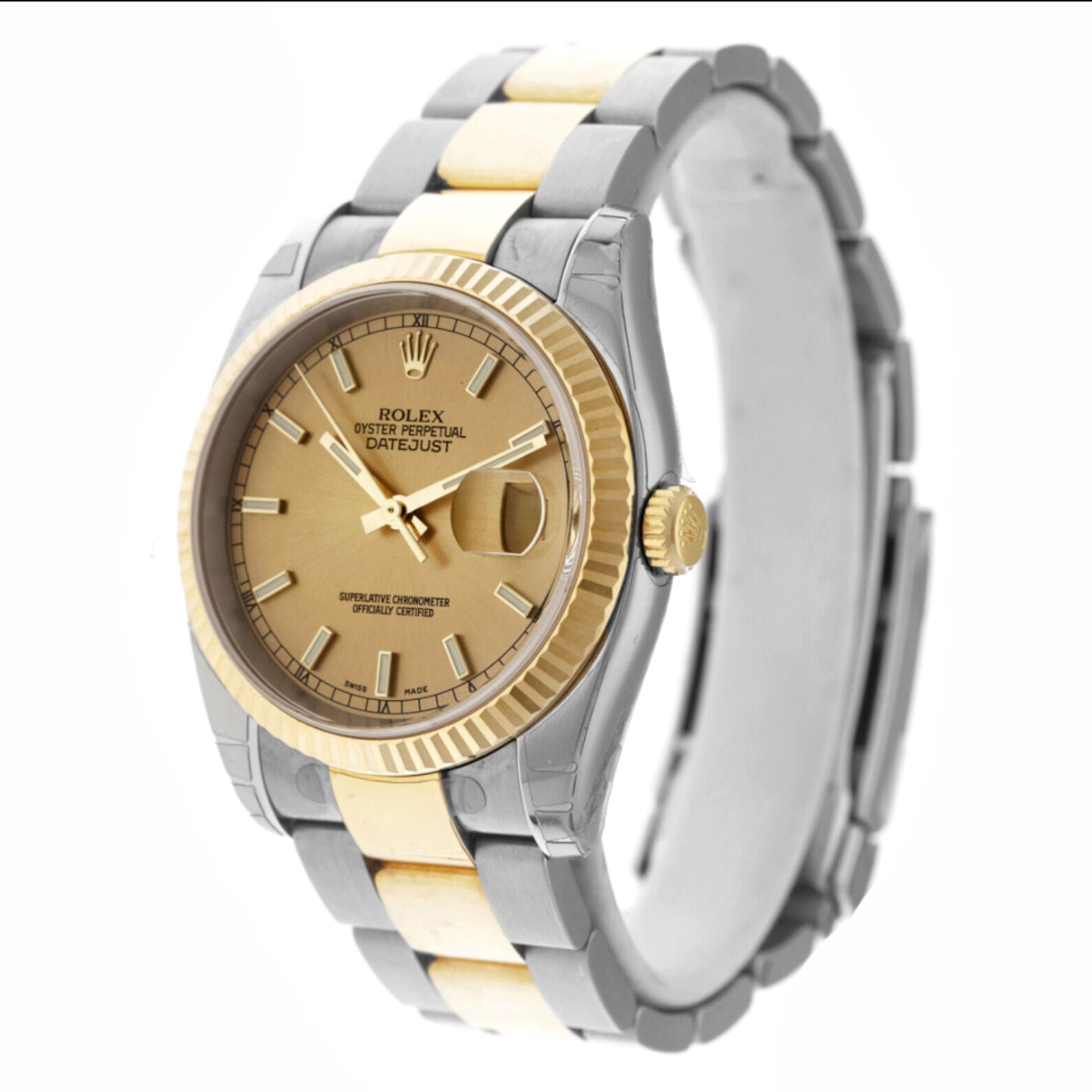 Rolex Datejust 36 116233 (2006) - Champagne dial 36 mm Gold/Steel case (2/6)