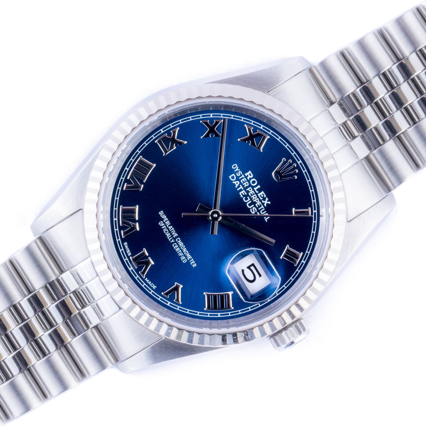 Rolex Datejust 36 16234 (1996) - Blue dial 36 mm Steel case (1/8)