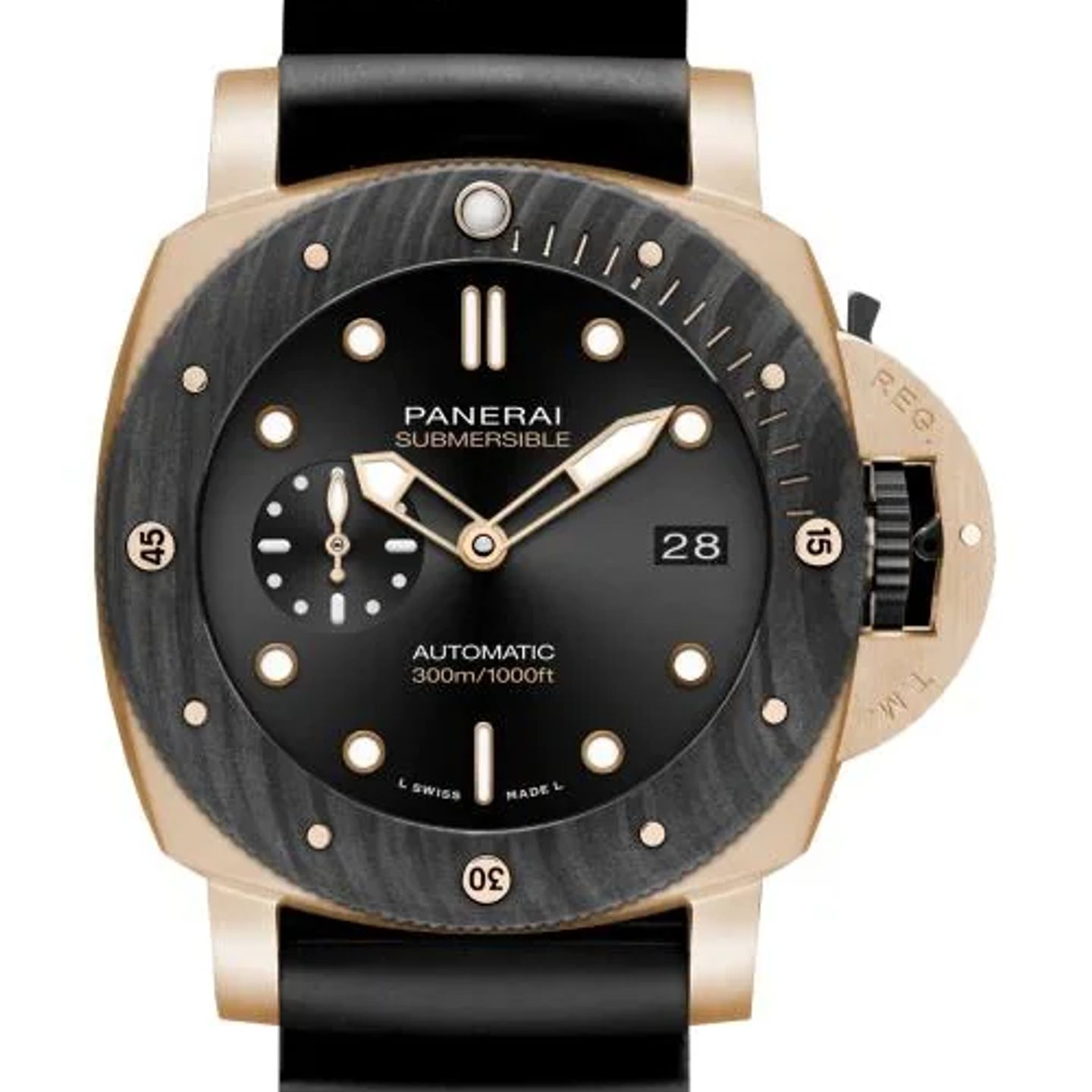 Panerai Luminor Submersible PAM02070 (2026) - Zwart wijzerplaat 44mm Roodgoud (1/1)