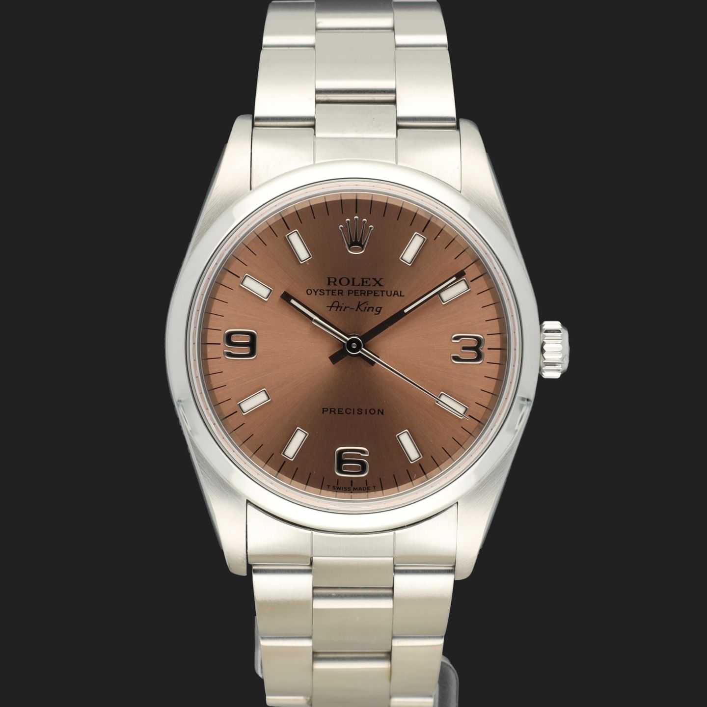 Rolex Air-King 14000 (1999) - Pink dial 34 mm Steel case (2/8)