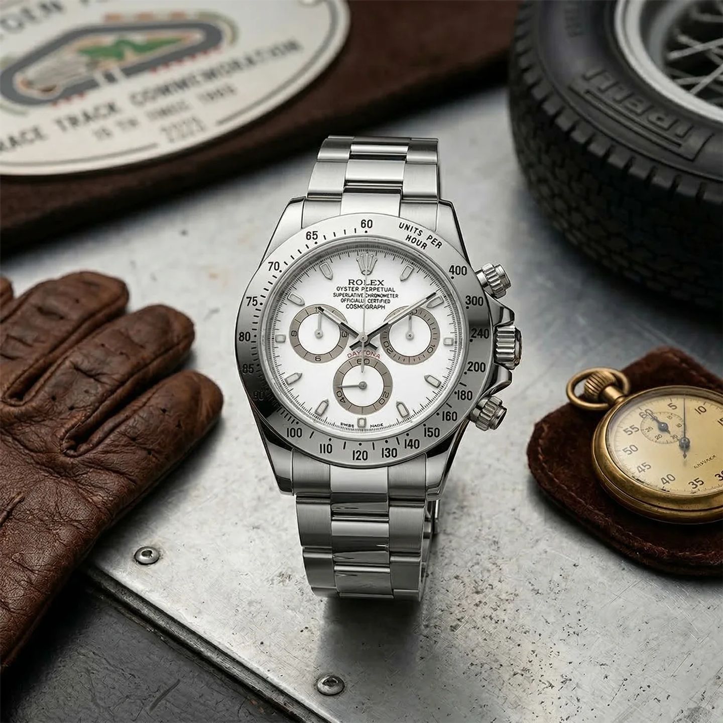 Rolex Daytona 116520 (2007) - Wit wijzerplaat 40mm Staal (3/6)