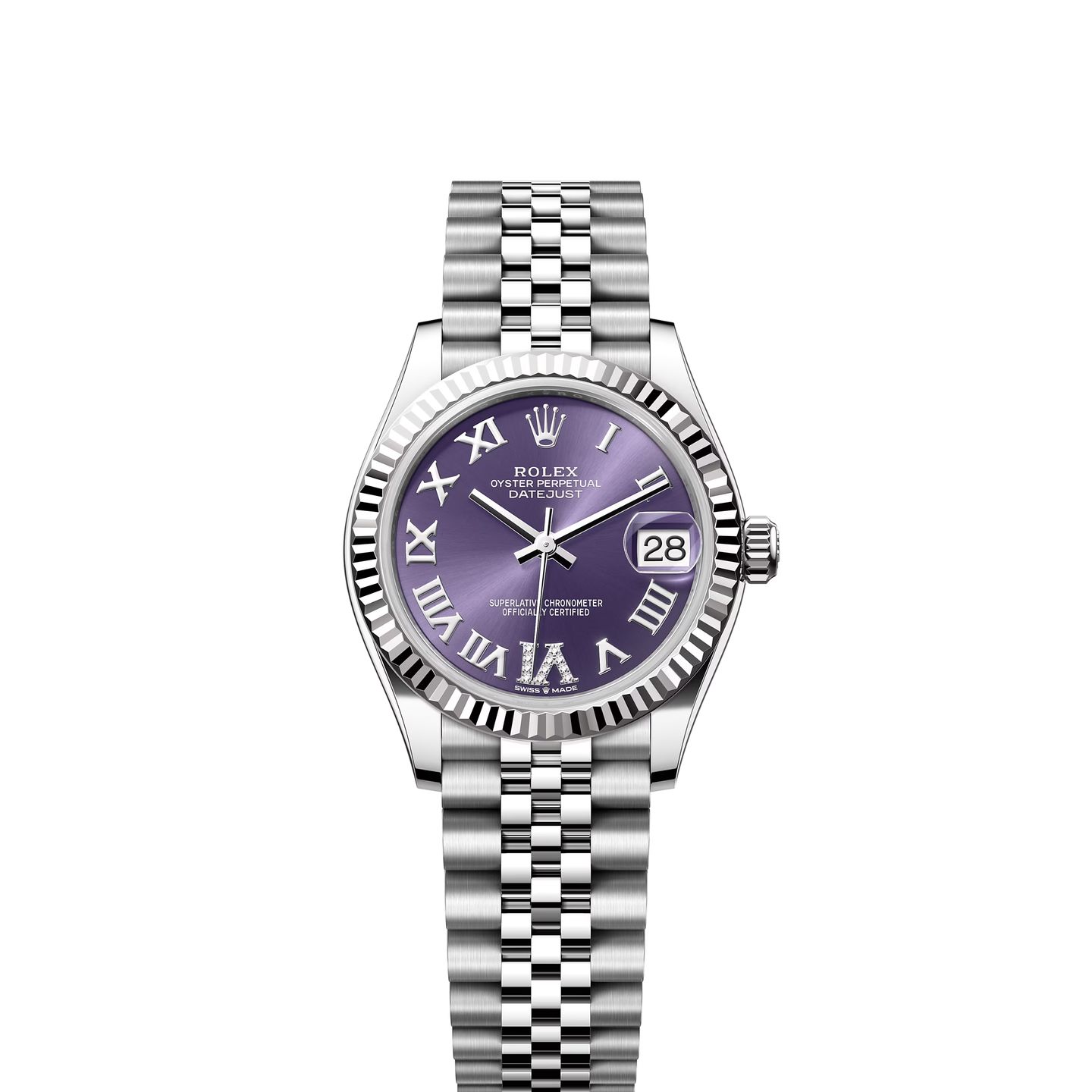 Rolex Datejust 31 278274 (2024) - Purple dial 31 mm Steel case (1/8)