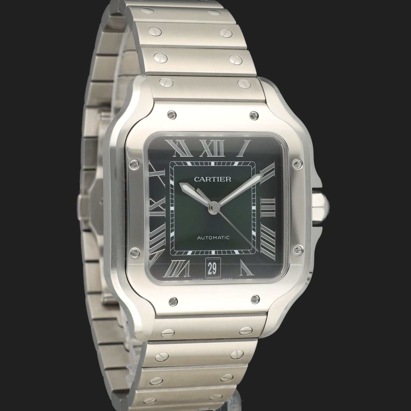 Cartier Santos WSSA0062 (2023) - Green dial 40 mm Steel case (4/8)