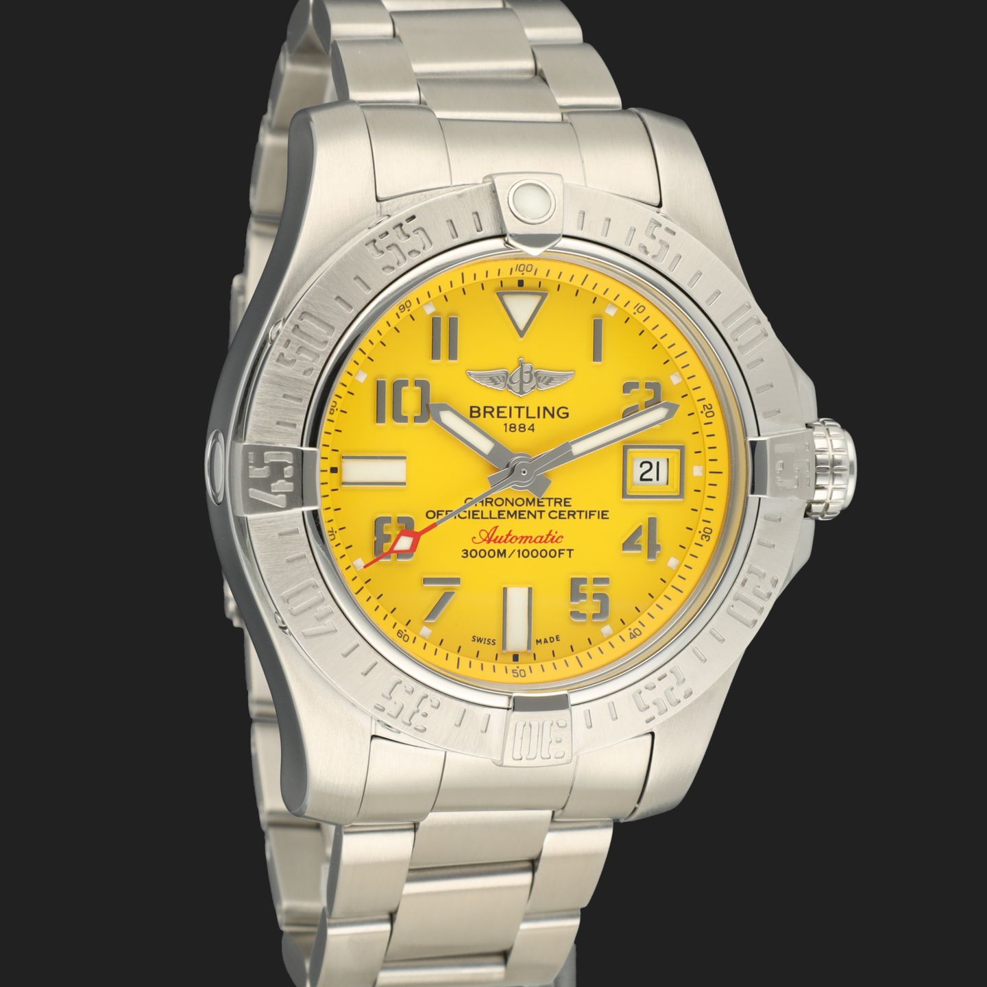 Breitling Avenger II Seawolf A1733110 (2018) - Yellow dial 45 mm Steel case (4/8)