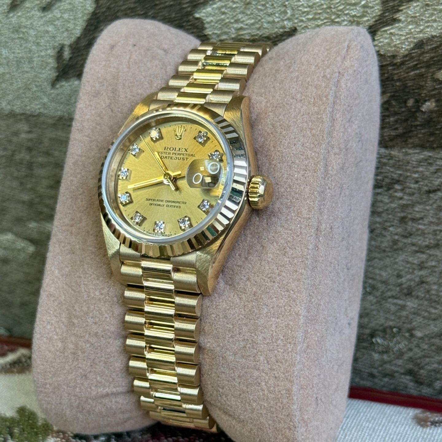 Rolex Lady-Datejust 69178 (1991) - Champagne dial 26 mm Yellow Gold case (7/8)