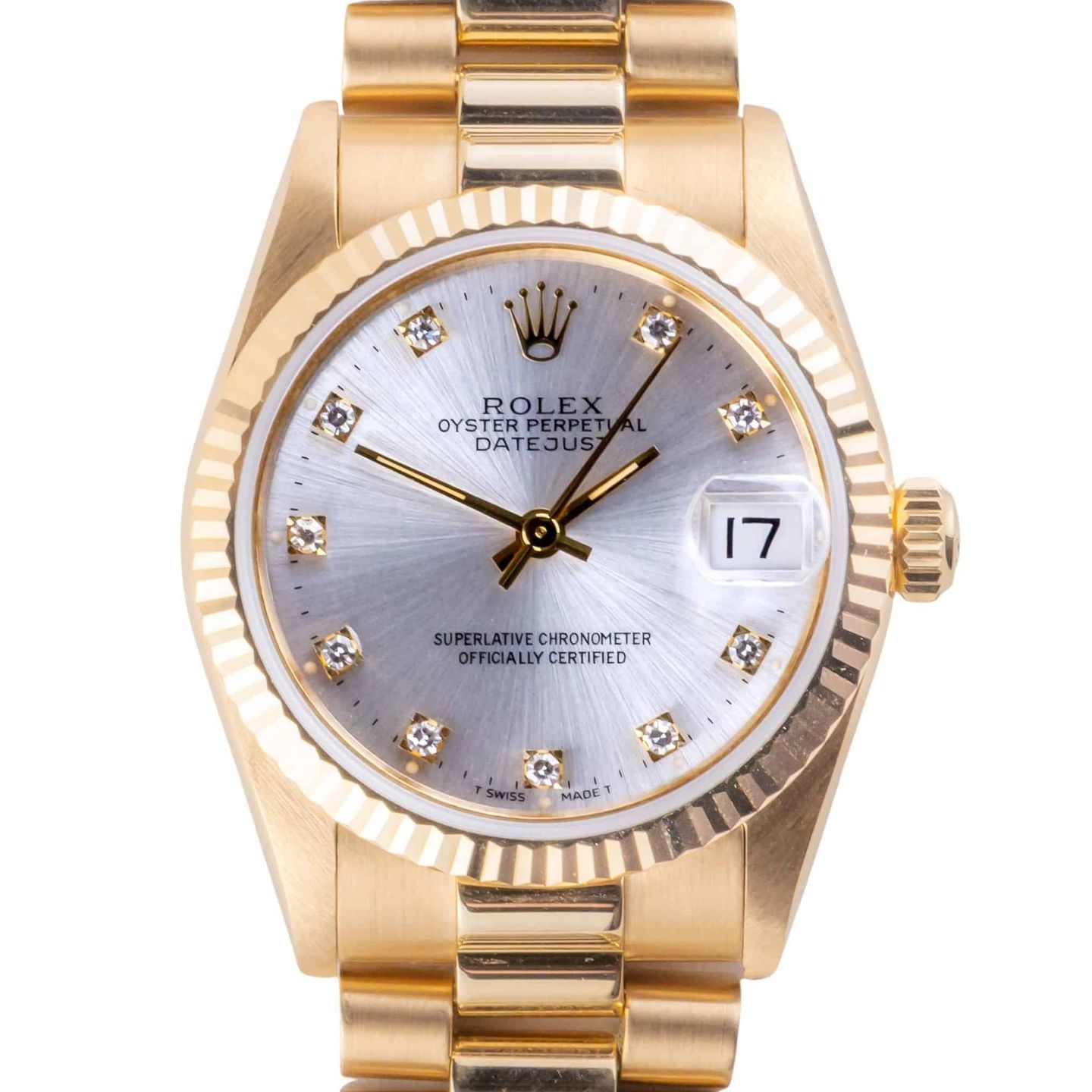 Rolex Datejust 31 68278 (1988) - Silver dial 31 mm Yellow Gold case (3/8)