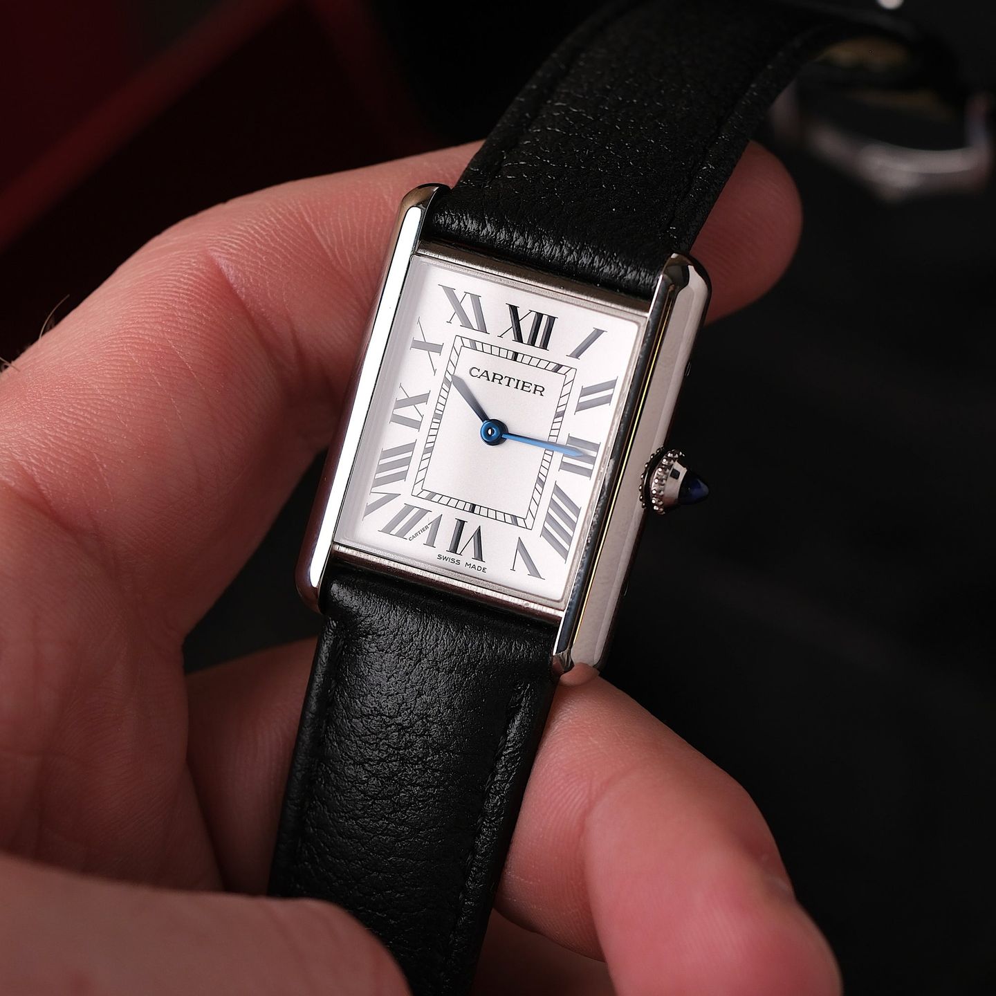 Cartier Tank WSTA0109 (Unknown (random serial)) - Silver dial 26 mm Steel case (1/8)