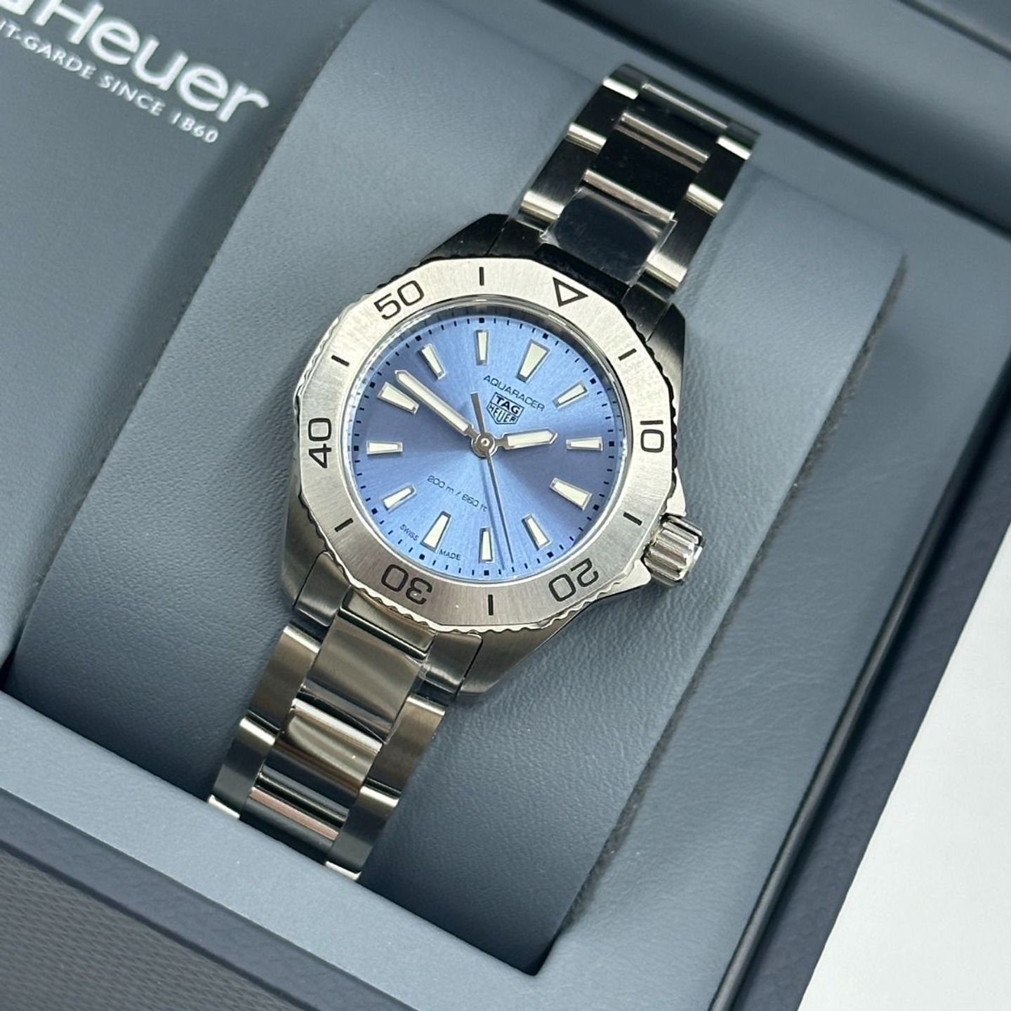 TAG Heuer Aquaracer Lady WBP1415.BA0622 (2023) - Blauw wijzerplaat 30mm Staal (7/8)